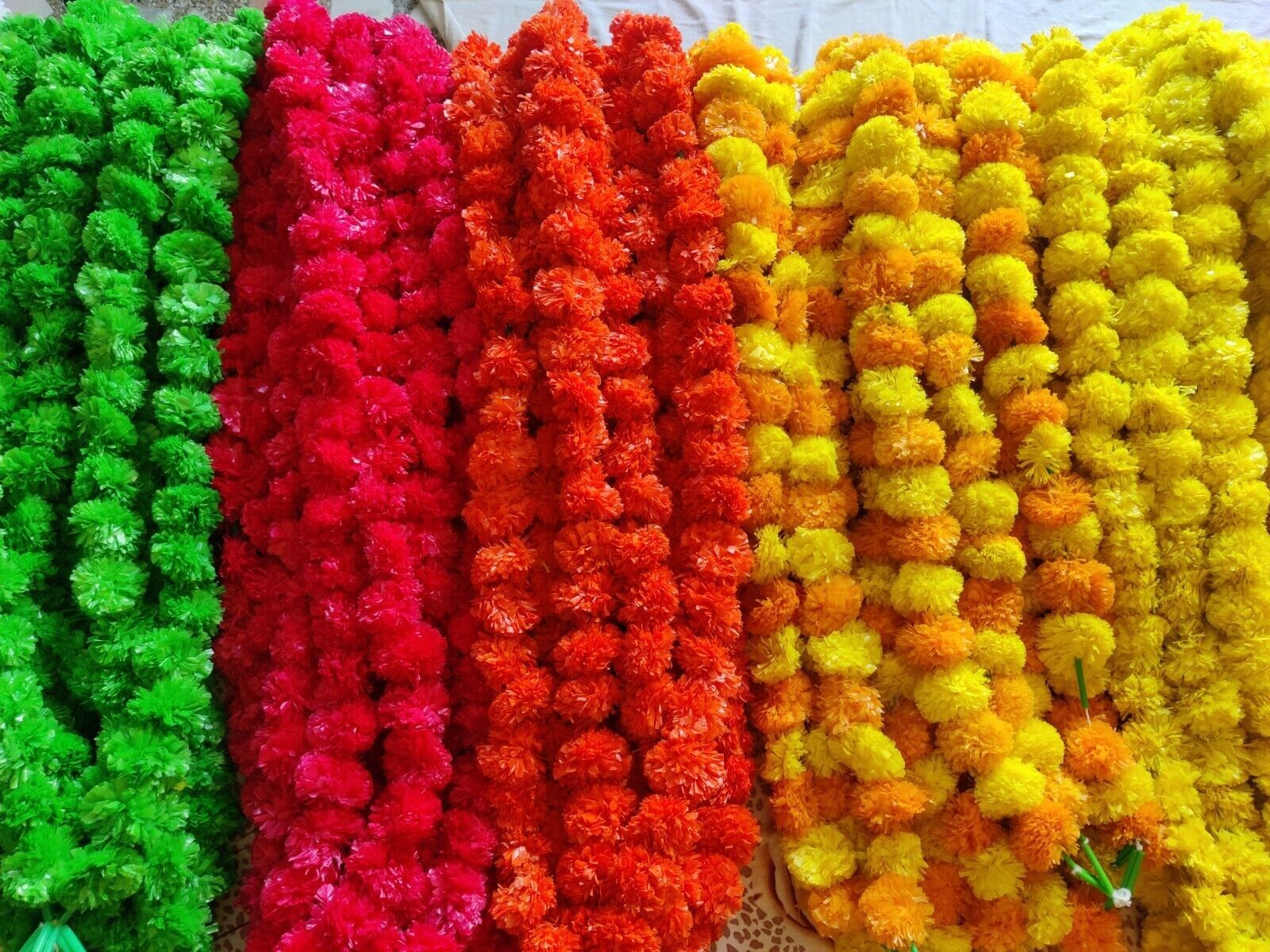 Wholesale Lot Artificial Marigold Flower Garlands Diwali Home Garden Decoration