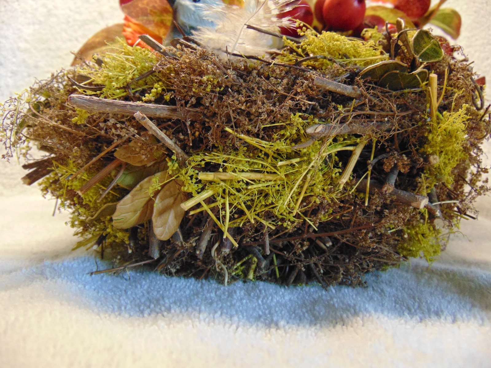 Table Decor Floral Twig Bird Nest 9.75″ Wide 9″ Tall