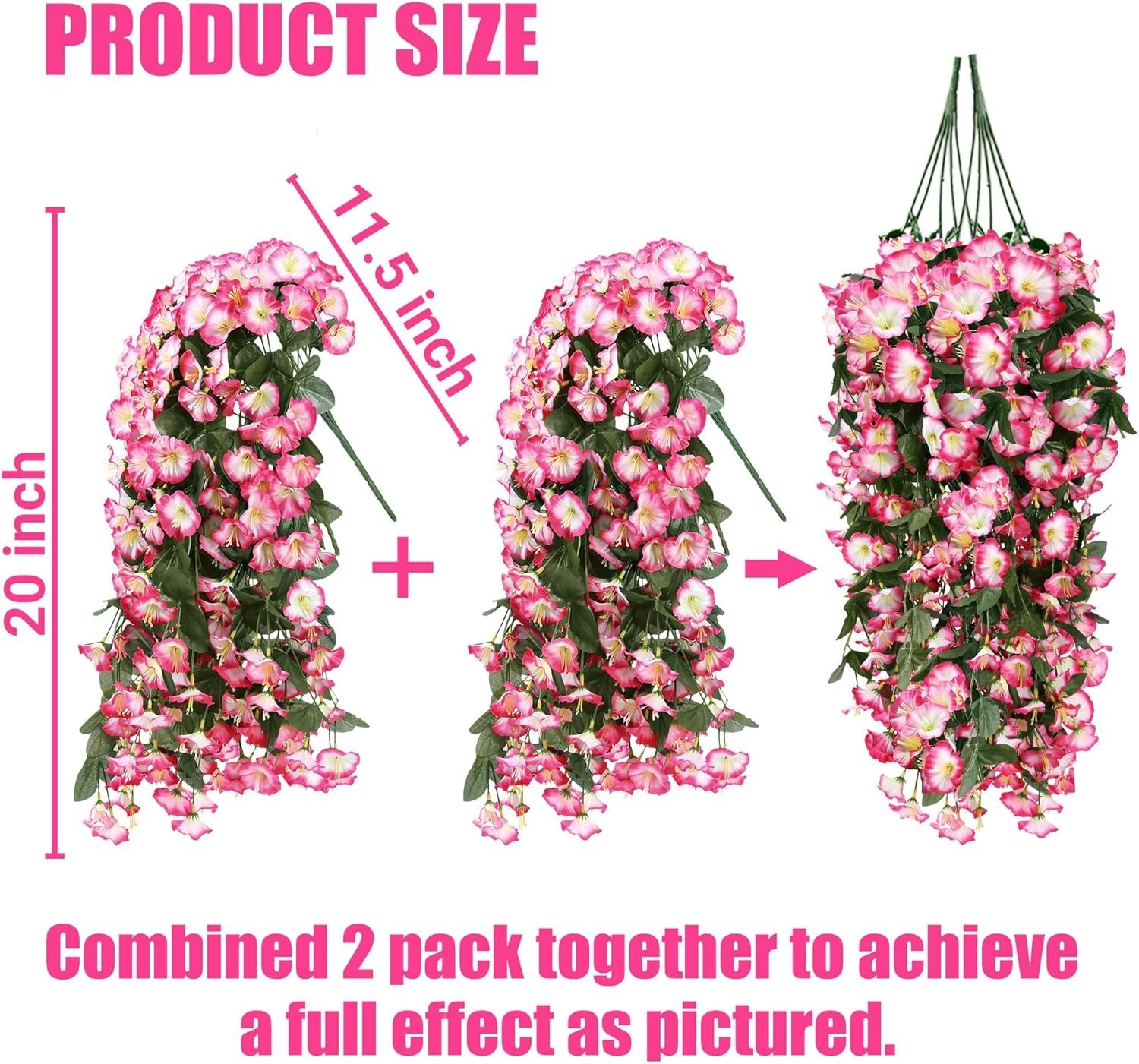 Artificial Fake Hanging Flowers Plants for Outdoor Outside Spring Summer Deco…