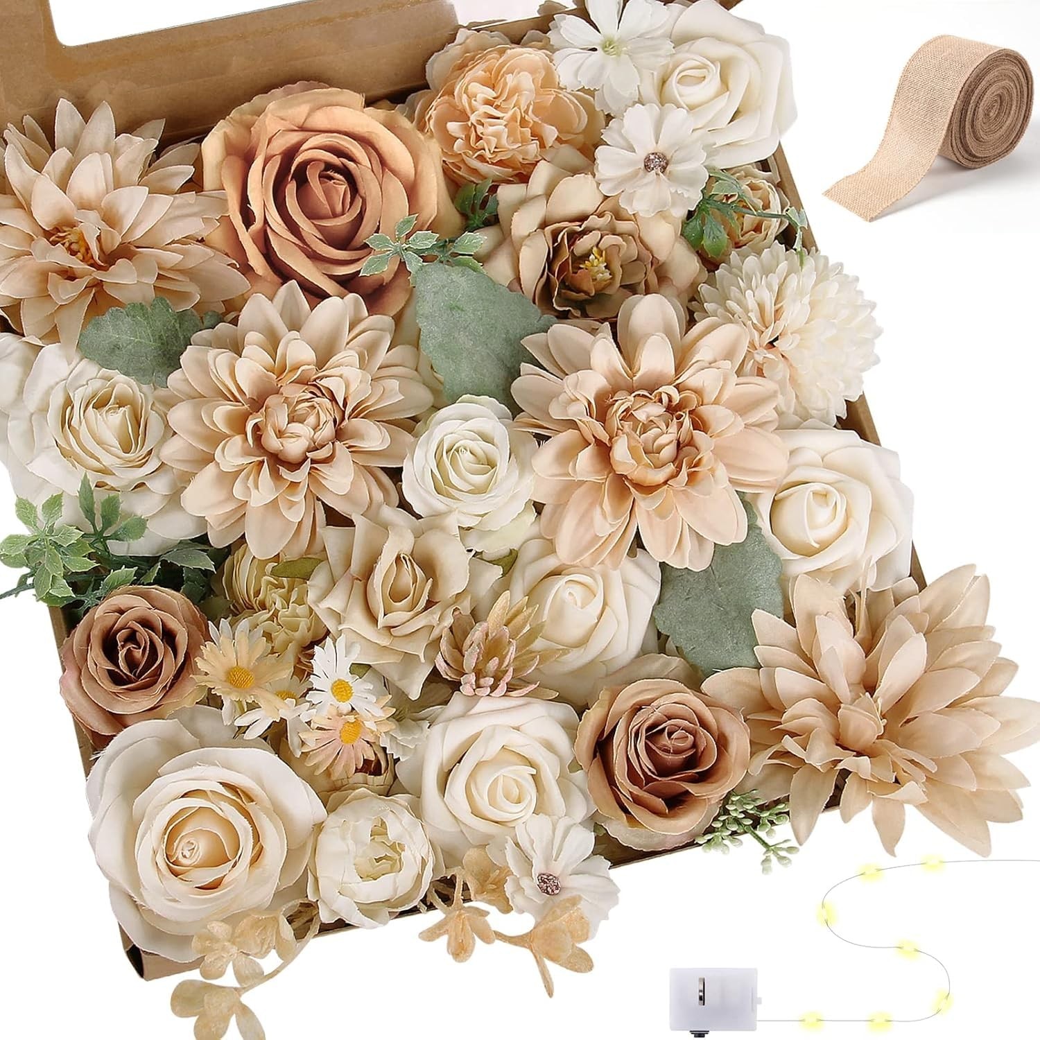 Artificial Flowers Rose Silk Flower Combo Nude Color Foam Roses Bulk Decor Se…
