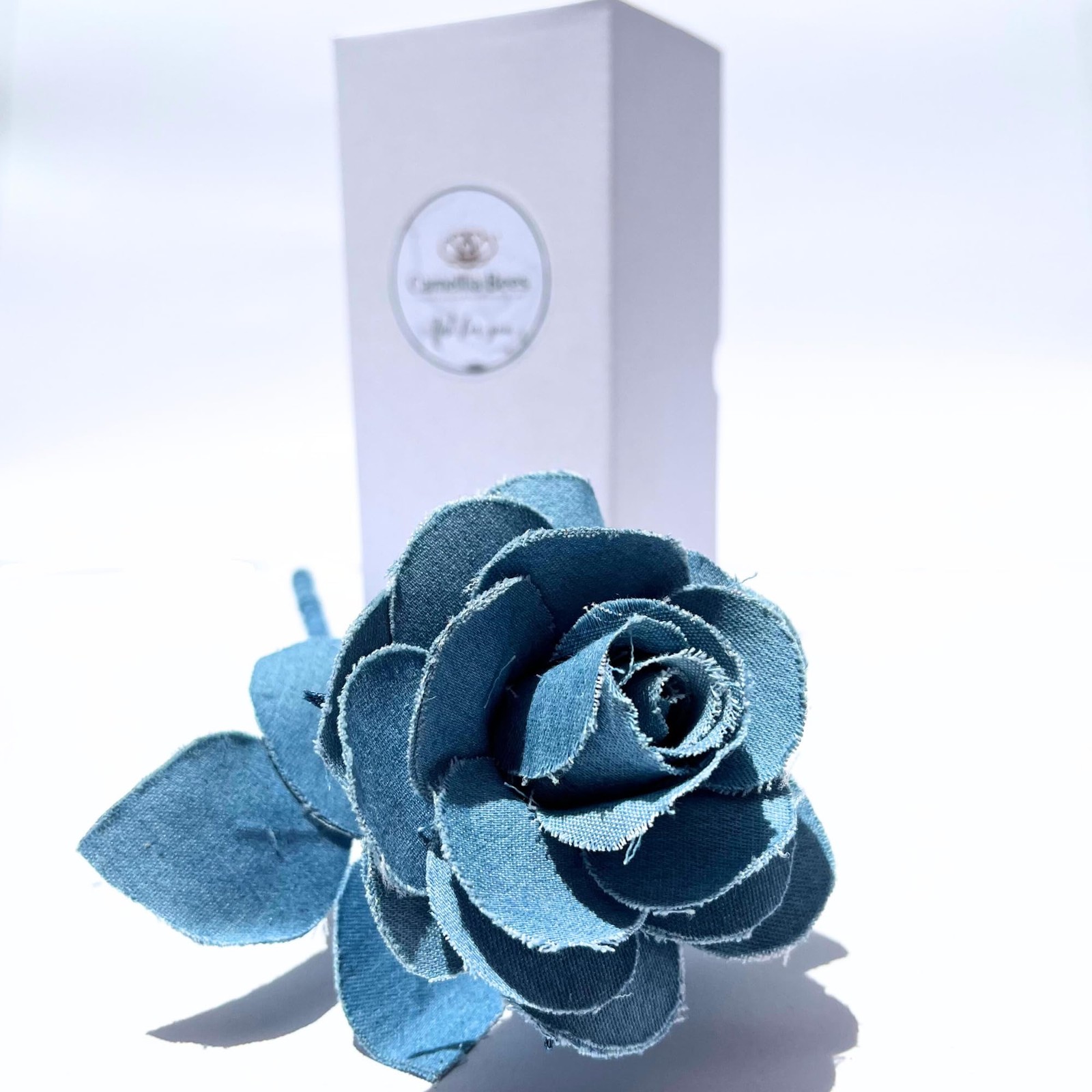 Cotton Rose, Handmade Denim Flower Gift for Wife, Husband, Couple, 2nd 2 Year…