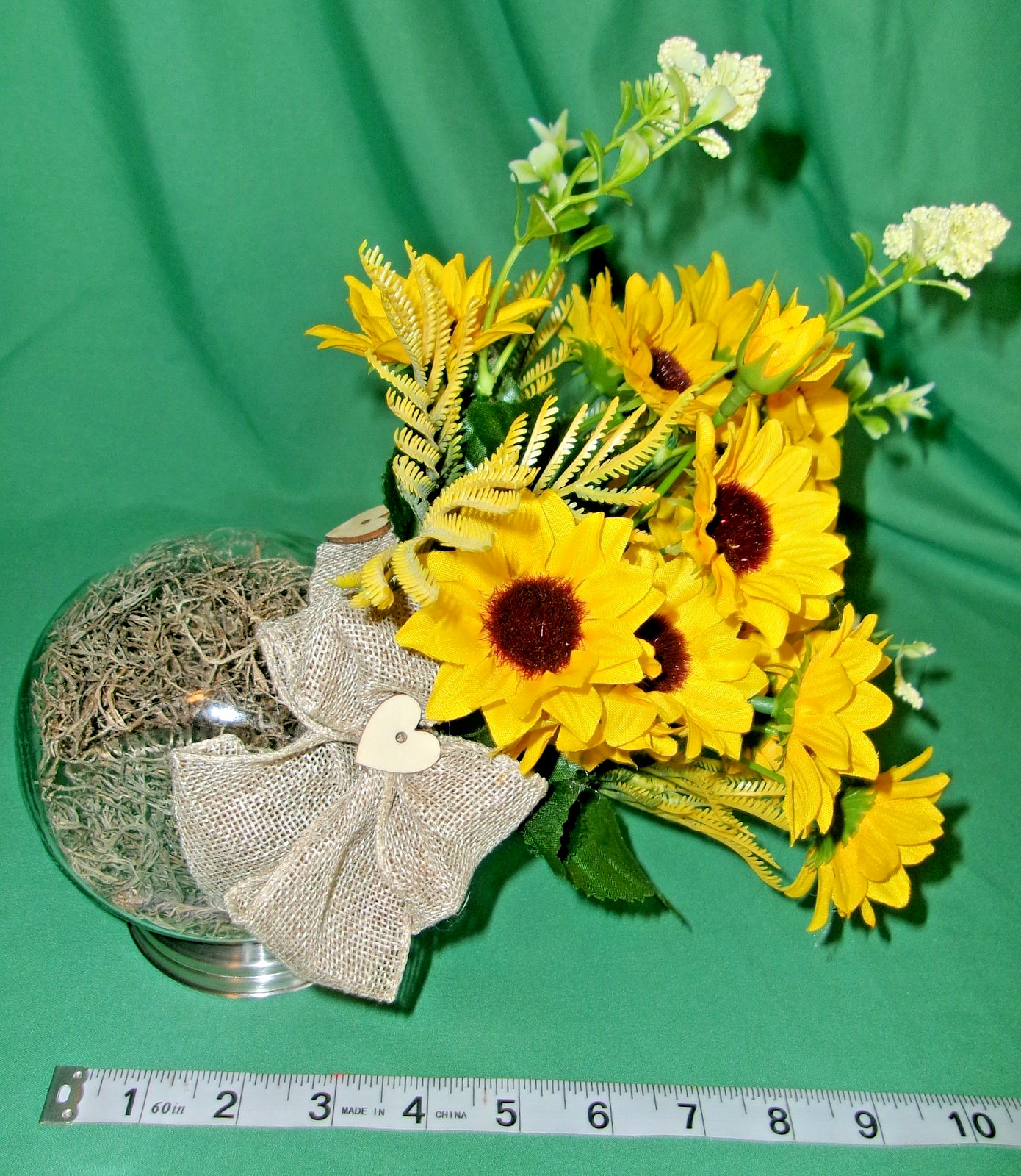 Sunflower Arrangement Tilted Silk Floral Decoration Counter Table Top NEW
