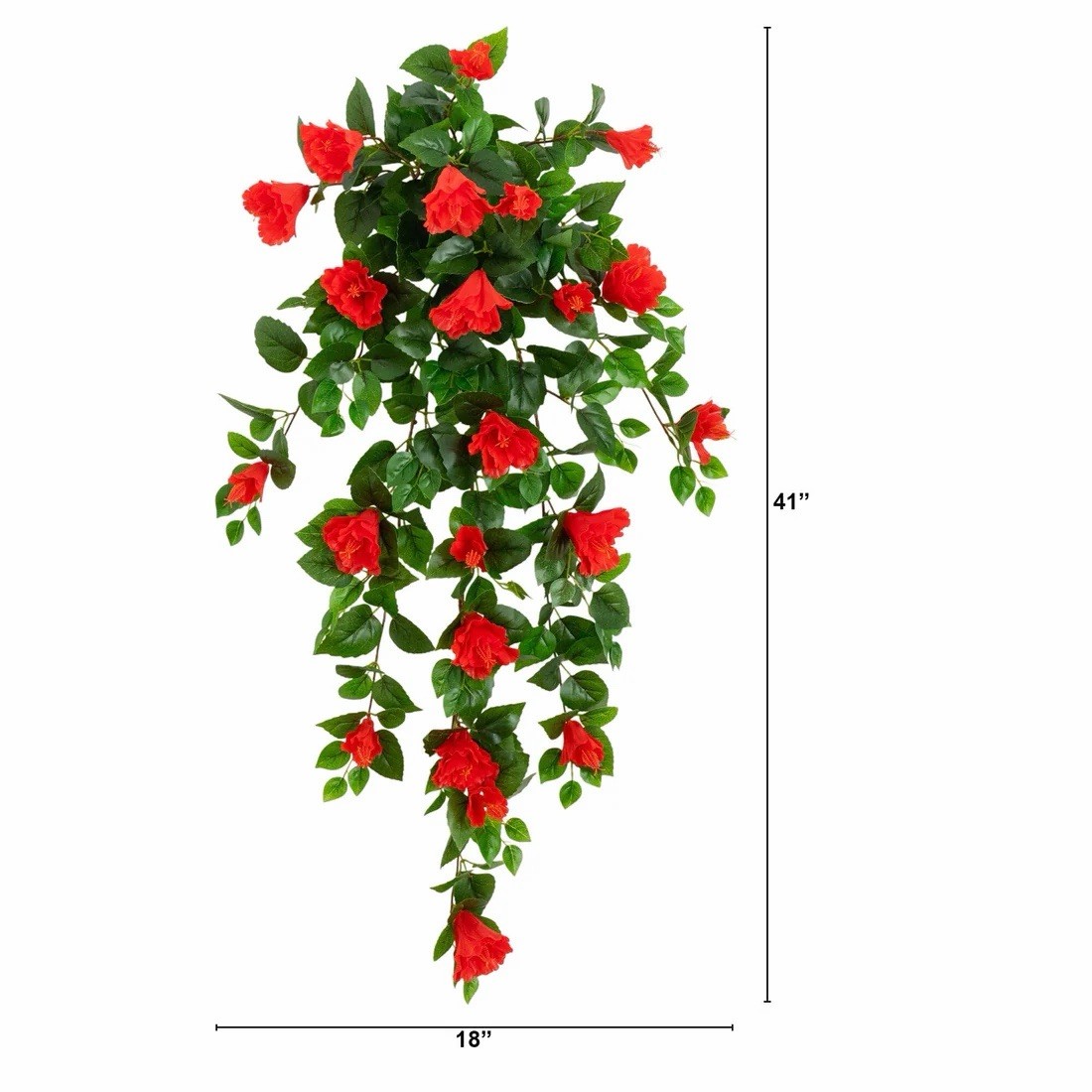 41″ UV Resistant Artificial Hibiscus Hanging Plant (Indoor/Outdoor) – Set of 2