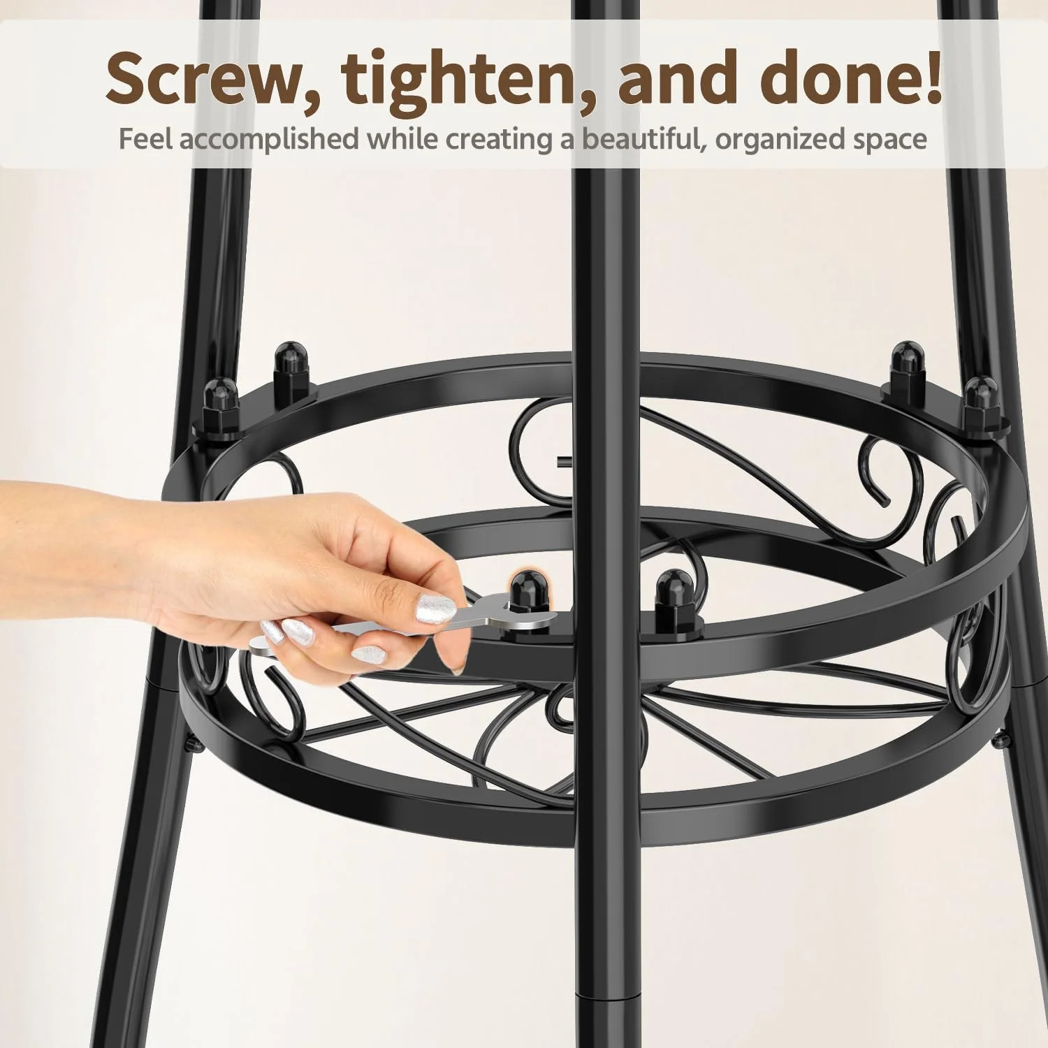 3 Tier Black Metal Plant Stand Indoor Outdoor Planter Rack Corner Flower Holder