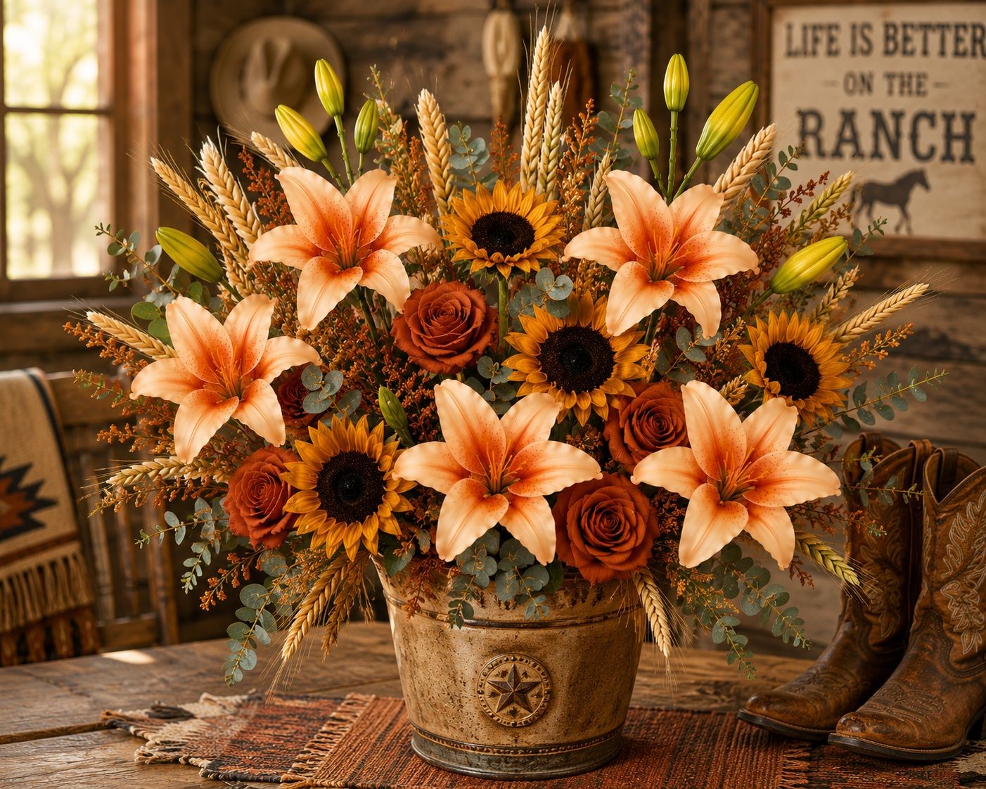 Orange Peach Real Touch Lily Stems, Faux Lily Flowers, Artificial Lilies, Fall F