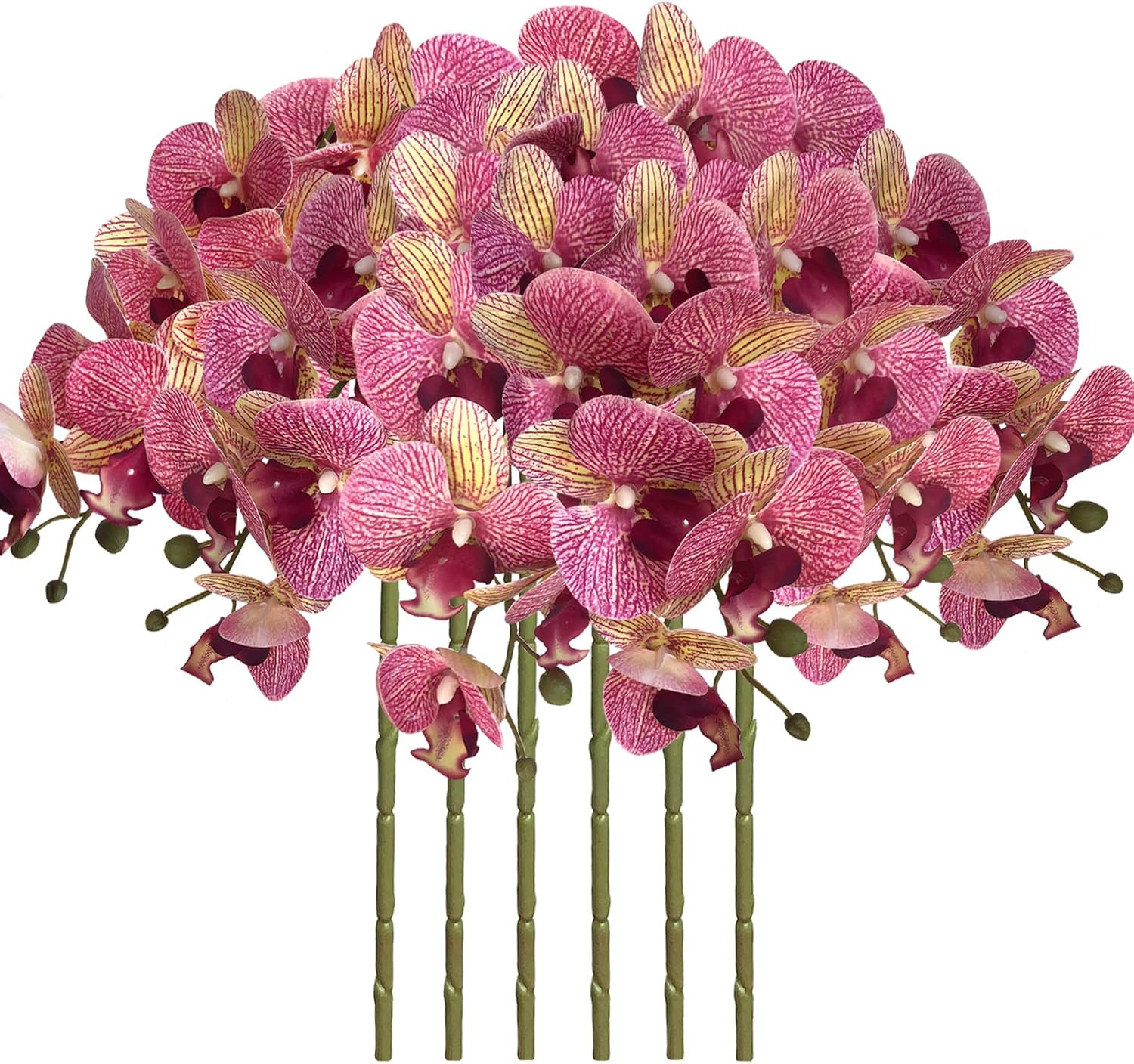 32 Inch Artificial Phalaenopsis Flowers 6 Pcs Artificial Orchid Flowers Stem Pla
