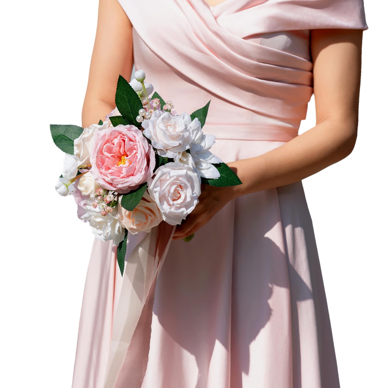 7 Inch Blush Wedding Bouquet for Bride Bridesmaid,Small Wedding Bouquet, for …
