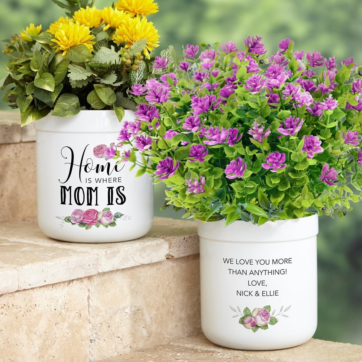 6-Pack UV-Resistant Artificial Outdoor Flowers for Decor