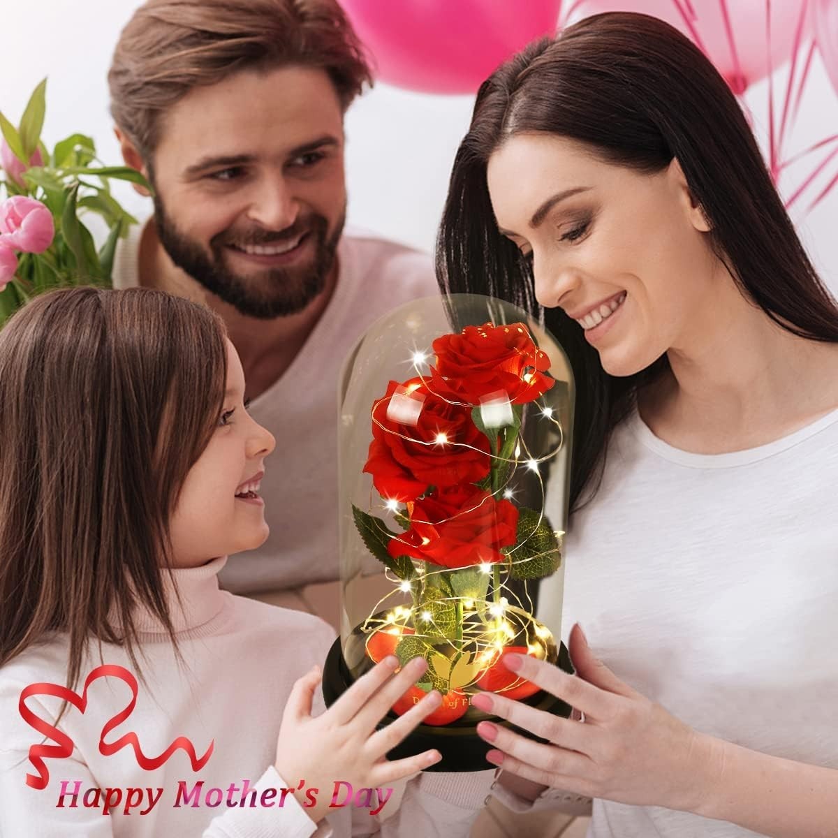 Stunning Red Silk Rose in LED Glass Dome – Ideal Anniversary and Birthday Gift