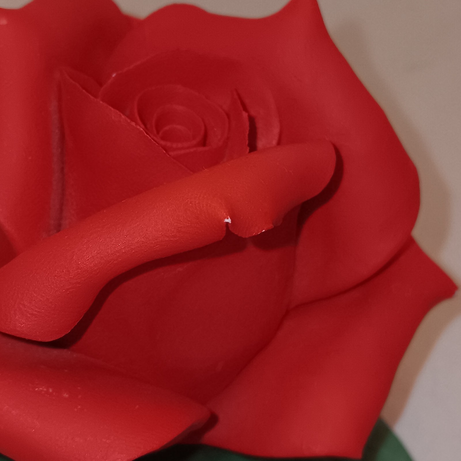 Vtg Capodimonte Red Rose on Stem Romantic Decor Made in Italy