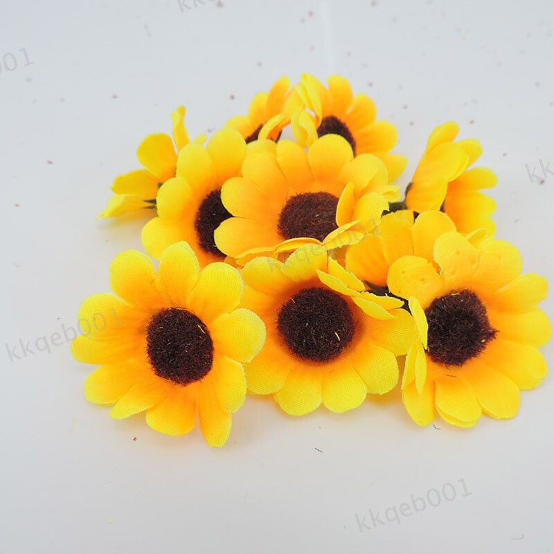 7cm Mini Silk Sunflower Artificial Fake Flowers Head For diy Wedding Party