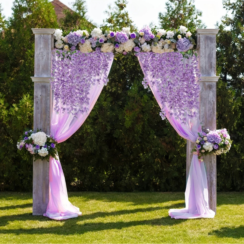 12PCS Artificial Wisteria Vine Garland Silk Hanging Flowers for Home, Wedding