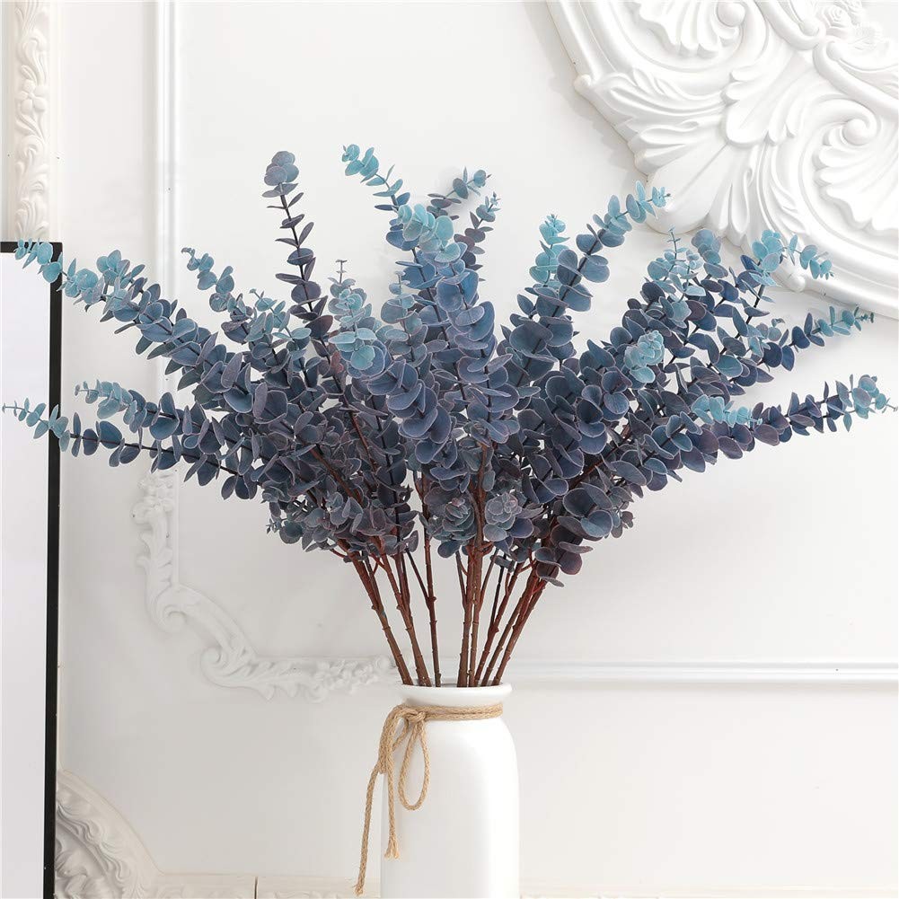 3 Pcs Soft Touch Artificial Eucalyptus Leaves Spray 31.5″ Fake Silver Dollar …