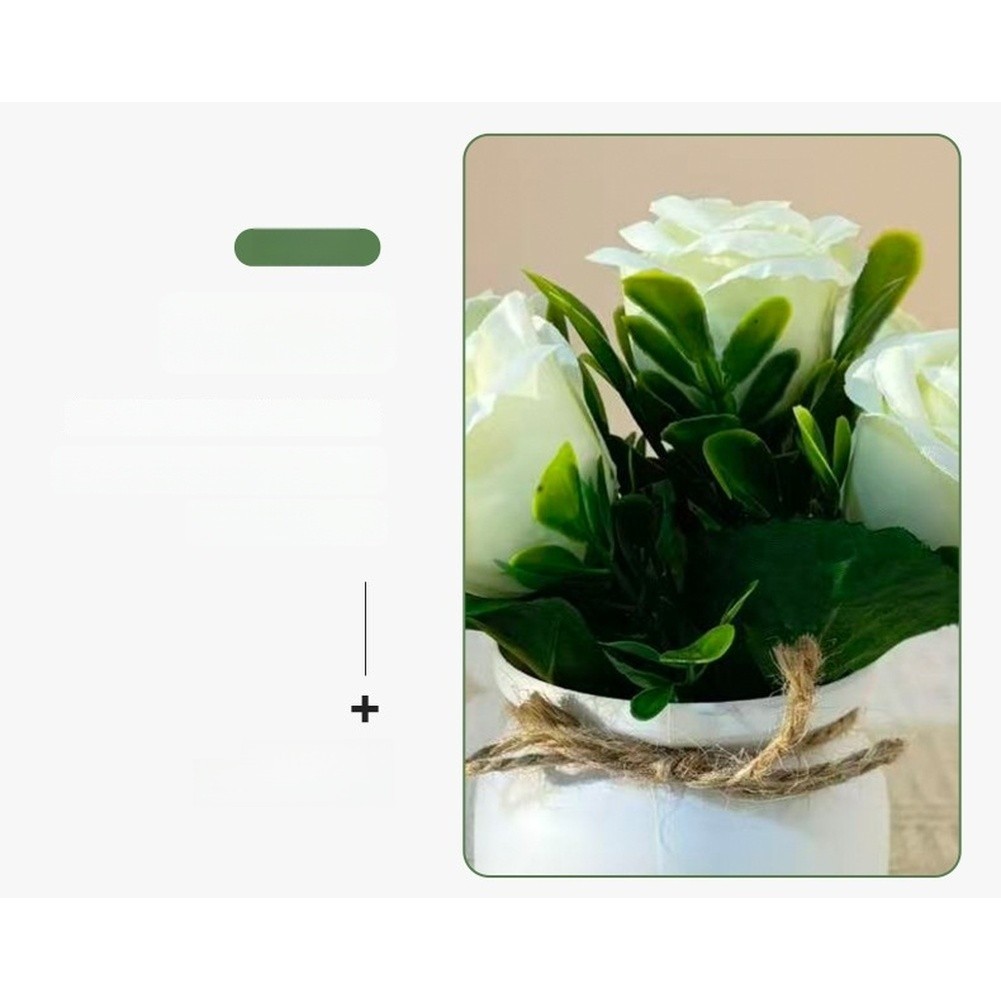 Artificial Flower Arrangement in Pot with Bow for Event For Home Styling