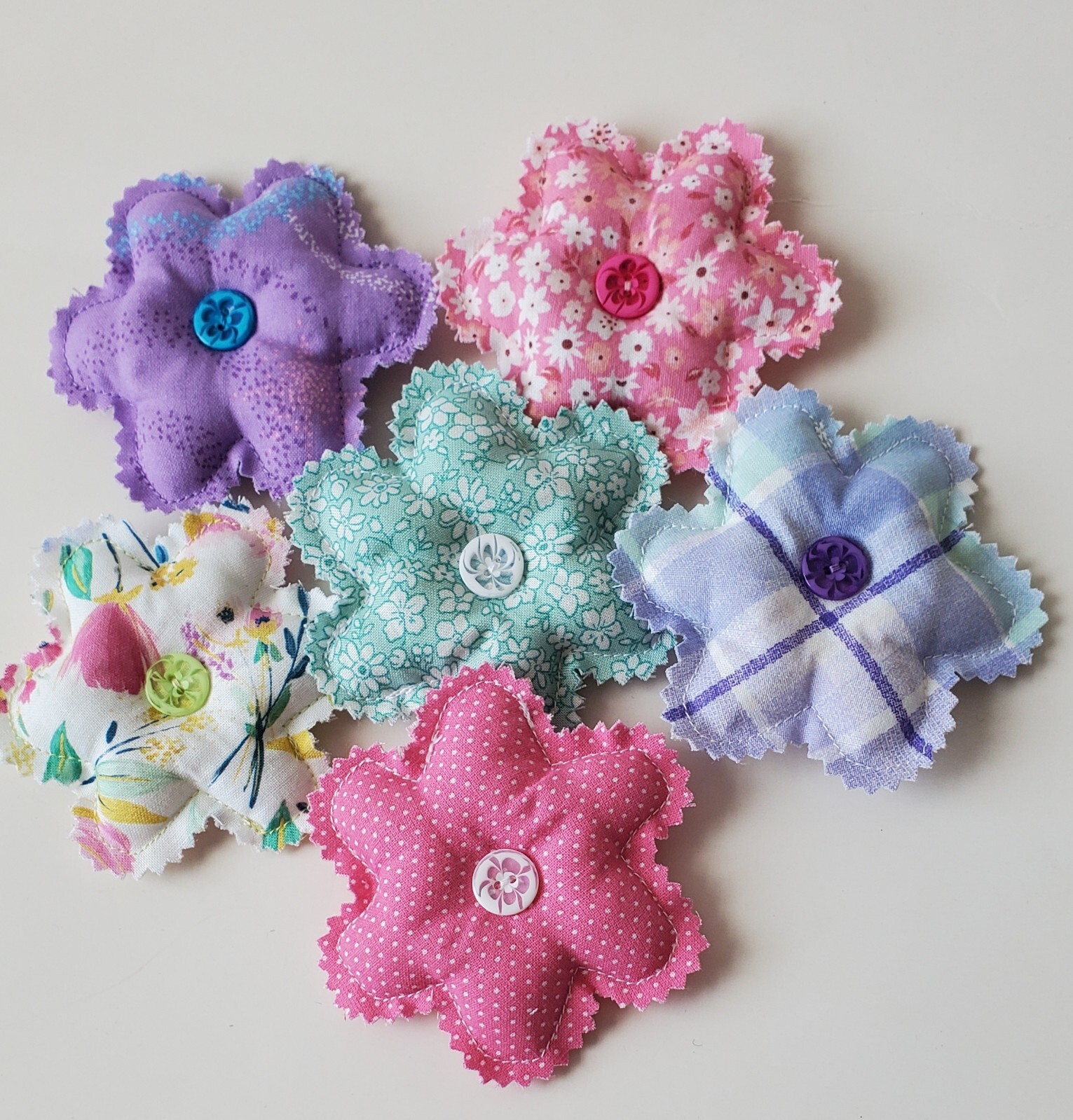 Fabric flowers, Floral bowl fillers, stuffed flower, Tiered Tray Decor