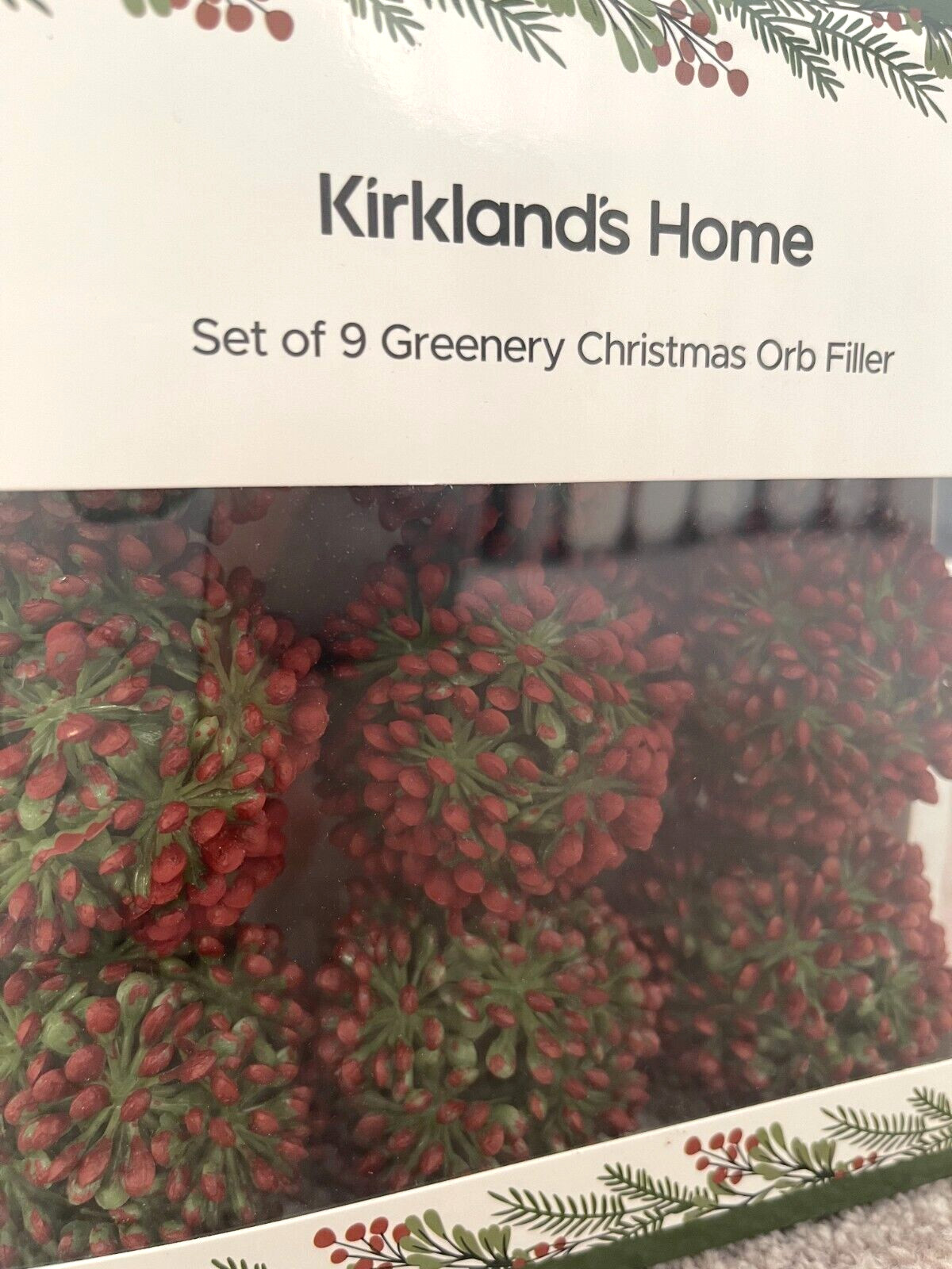 NEW Kirkland’s Home Set of 9 CHRISTMAS ORB FILLER 2.5″ Red & Green Retail $14.99