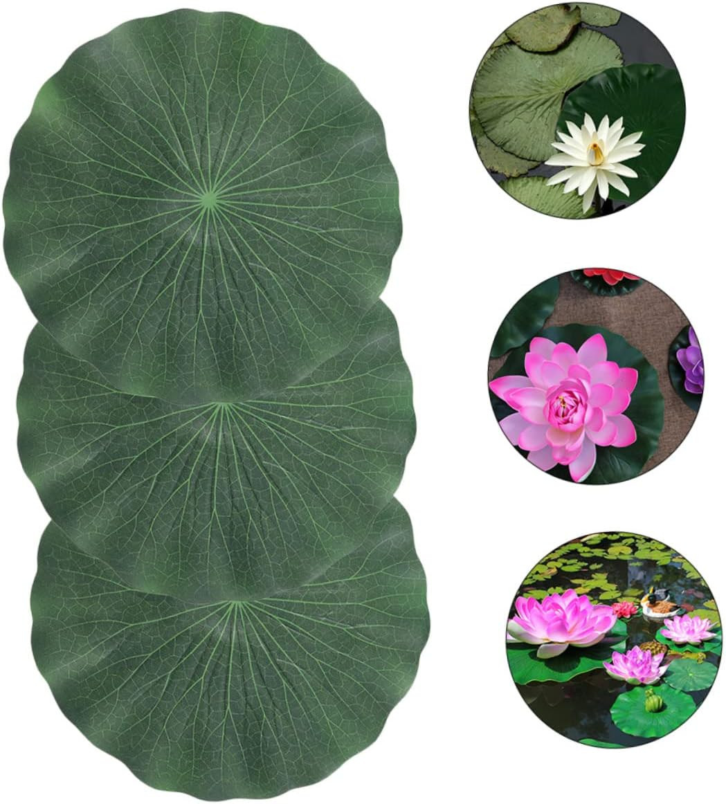 DOITOOL Artificial Lily Pads for Koi Pond: 3 Pcs Artificial Floating Foam Lotus