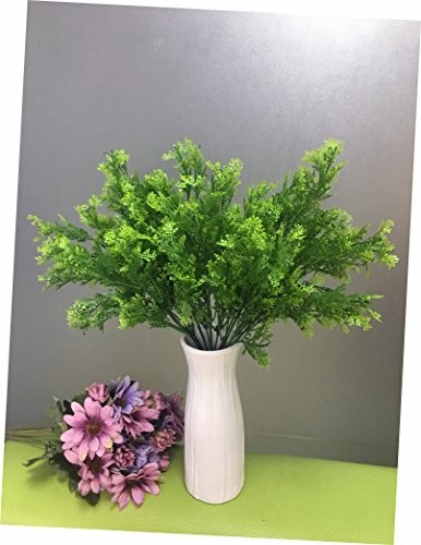 Artificial Shrubs Bushes, Plastic Fern Leaves Simulation Faux Fern Grass-4 Pcs