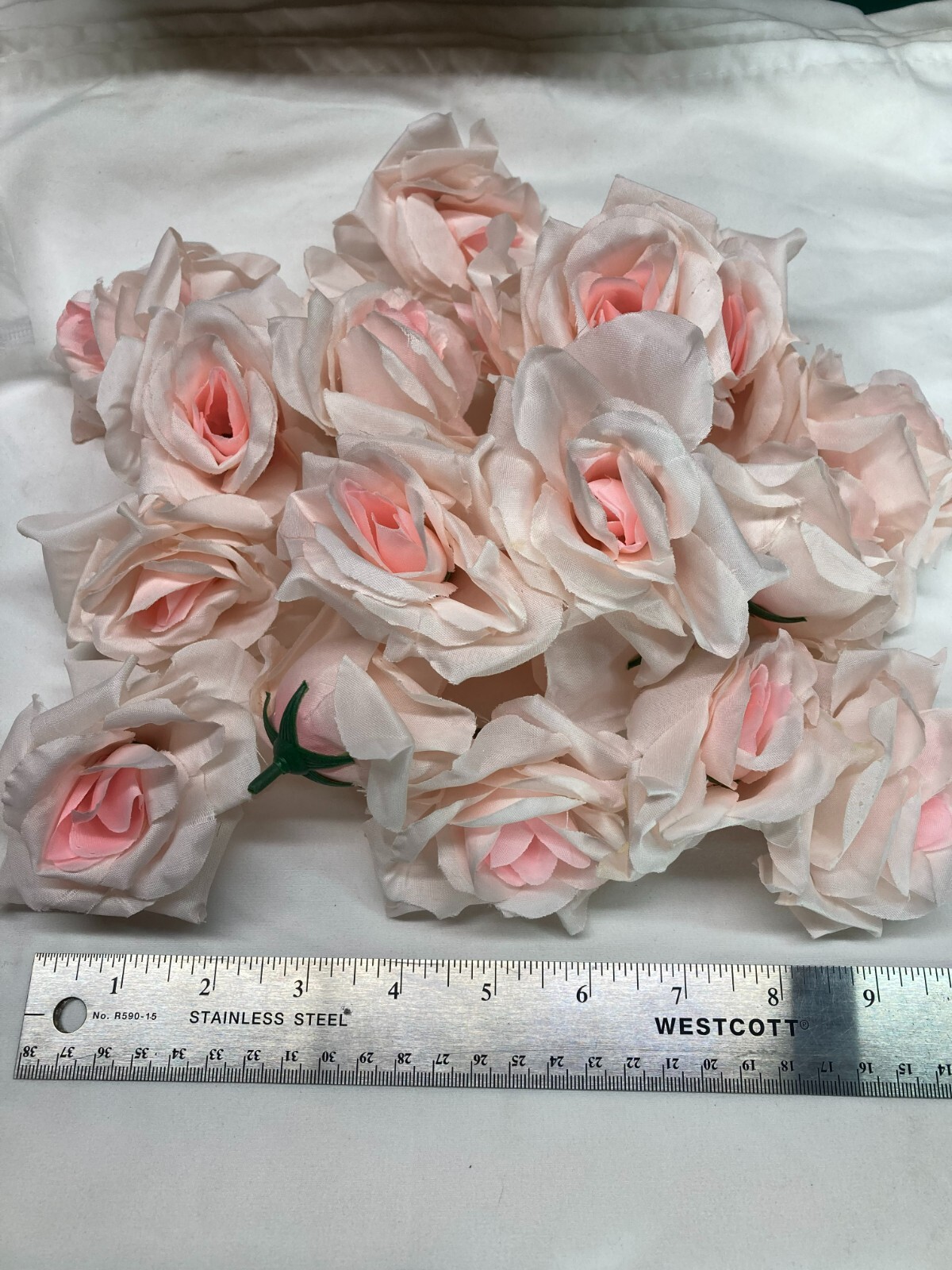 20 Artificial Silk Fake Pink Rose Flower Heads Large Craft Wedding Party Decor