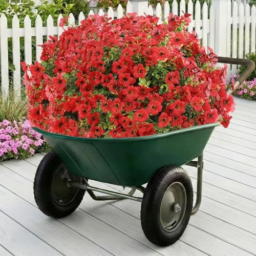 Artificial Flowers Fake Plants for Outdoors Artificial Flowers(13 Pcs) Red