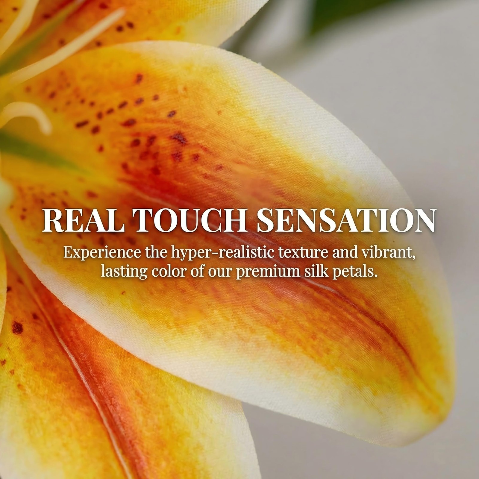 Orange Lily Artificial Flowers,6 Pcs Faux Lilies Flowers,23 Inch Long Stem Ti…