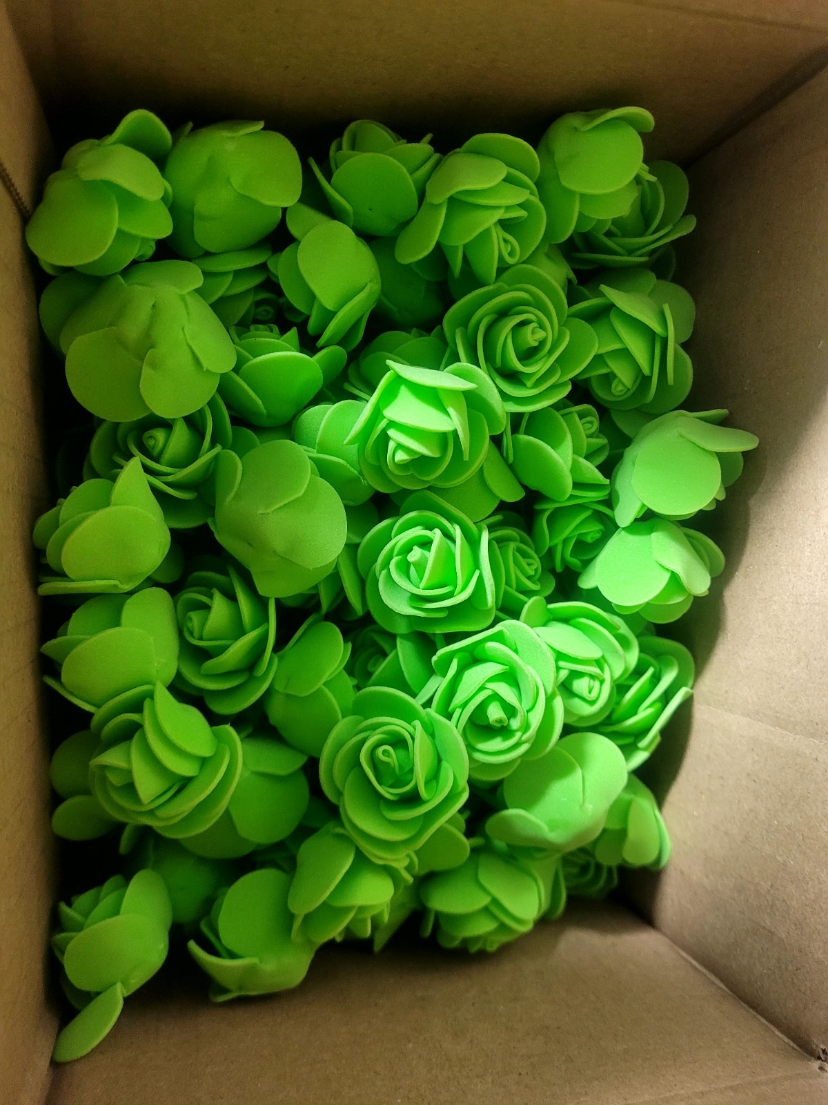 100 Ct Green Foam Rose Heads 1.4″ Artificial Flowers DIY Wedding Craft Floral…