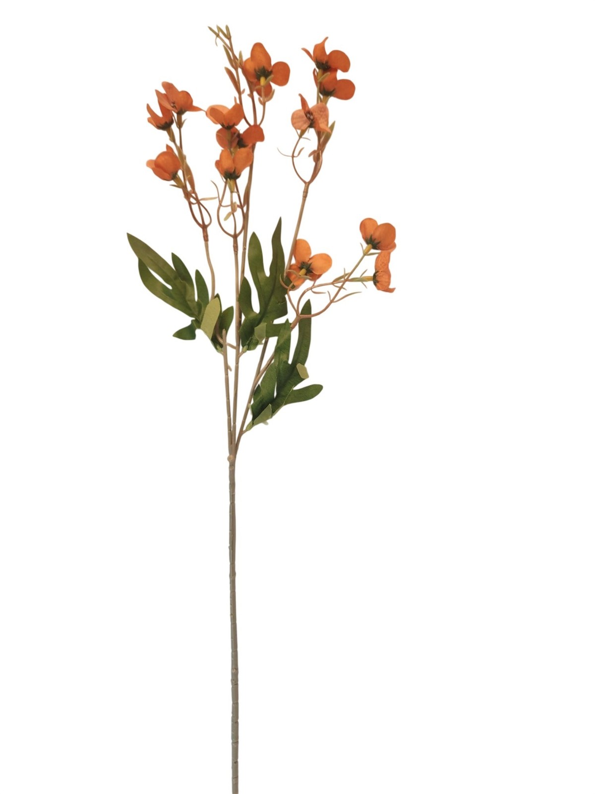 Terracotta Coral Dogwood Stems Faux Wax Flower Burnt Orange Floral Fall Decor 24