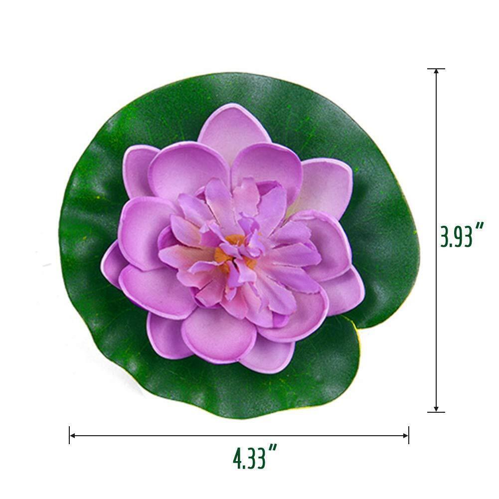 12Pcs Floating Foam Lotus Flowers Artificial Pond Plants Ornaments with Lily Pad