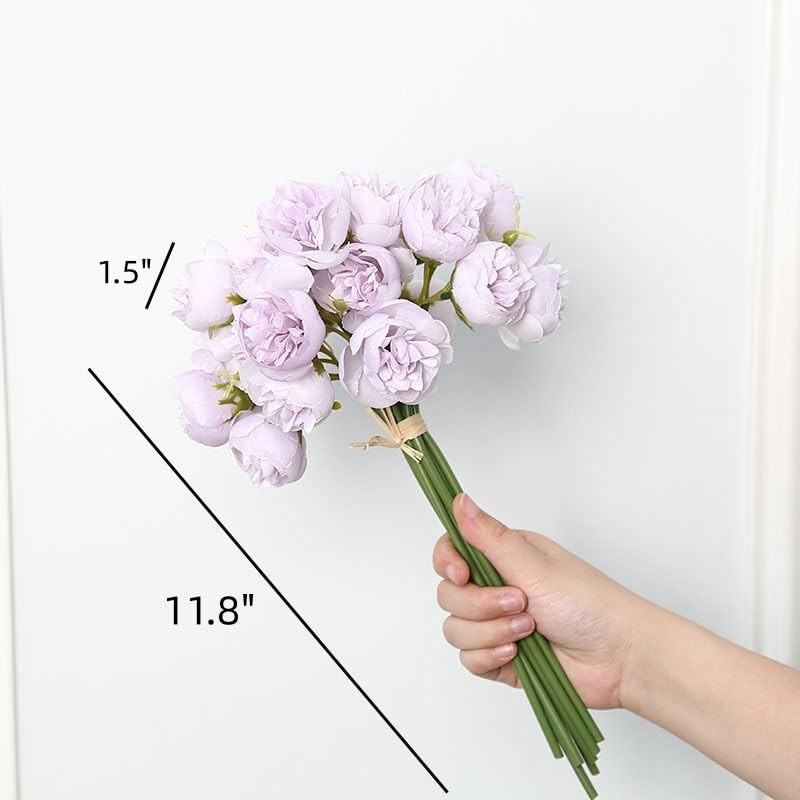 18 Pcs Ranunculus Artificial Flower 11.8″ and 54 Heads Faux Silk Ranunculus F…