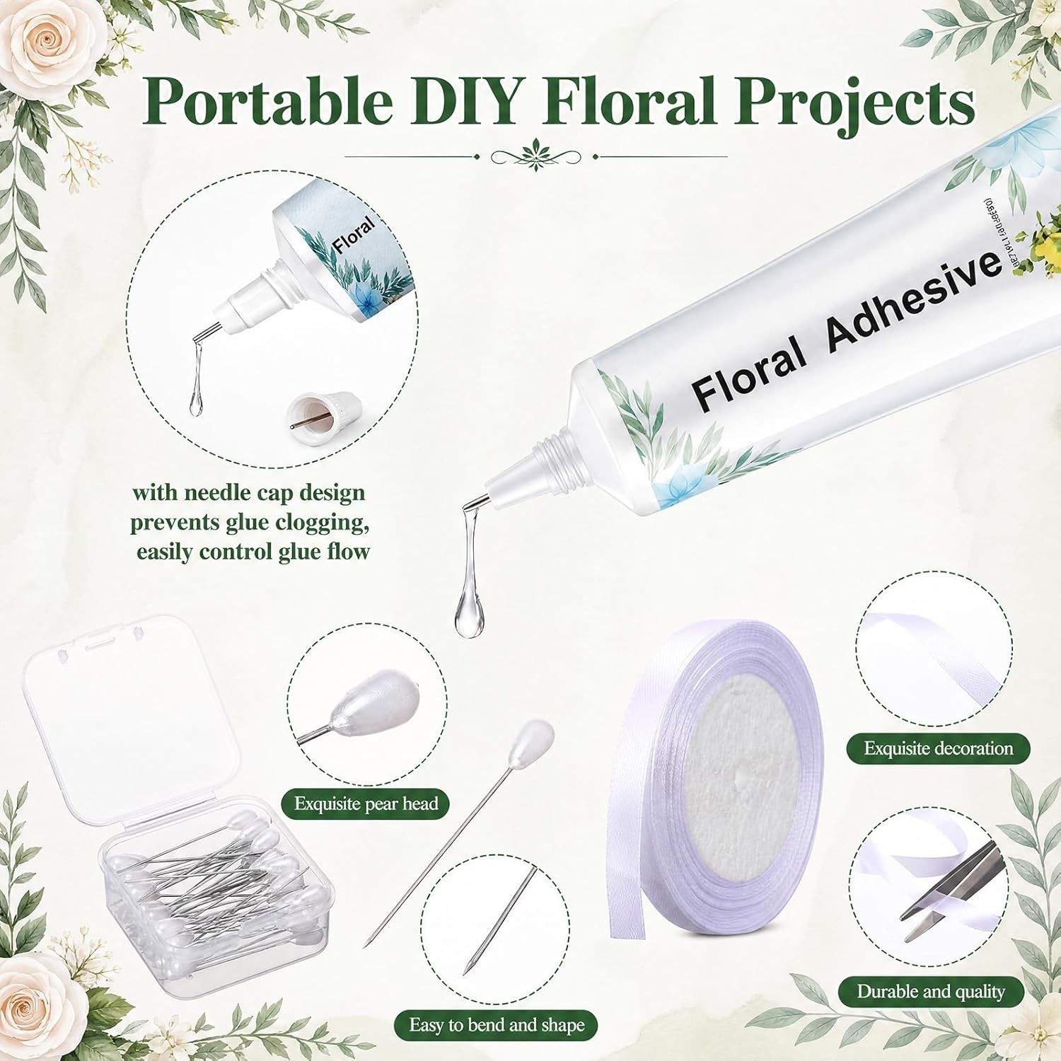 All-in-One Floral Craft Set: Glue, Wire, and Accessories for DIY Masterpieces