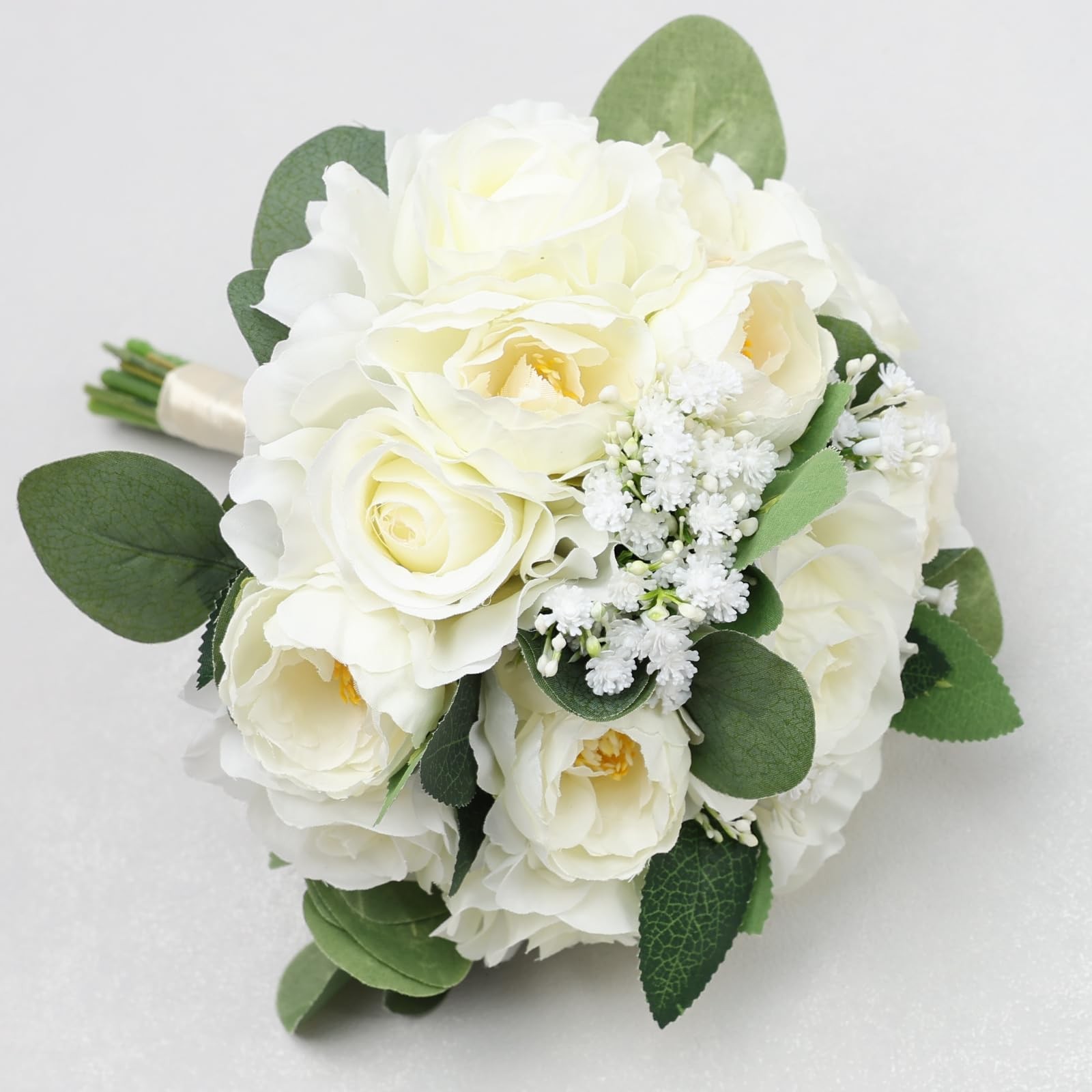 11 Inch White Bridesmaid Bouquets Artificial Flowers Wedding Bridal Shower