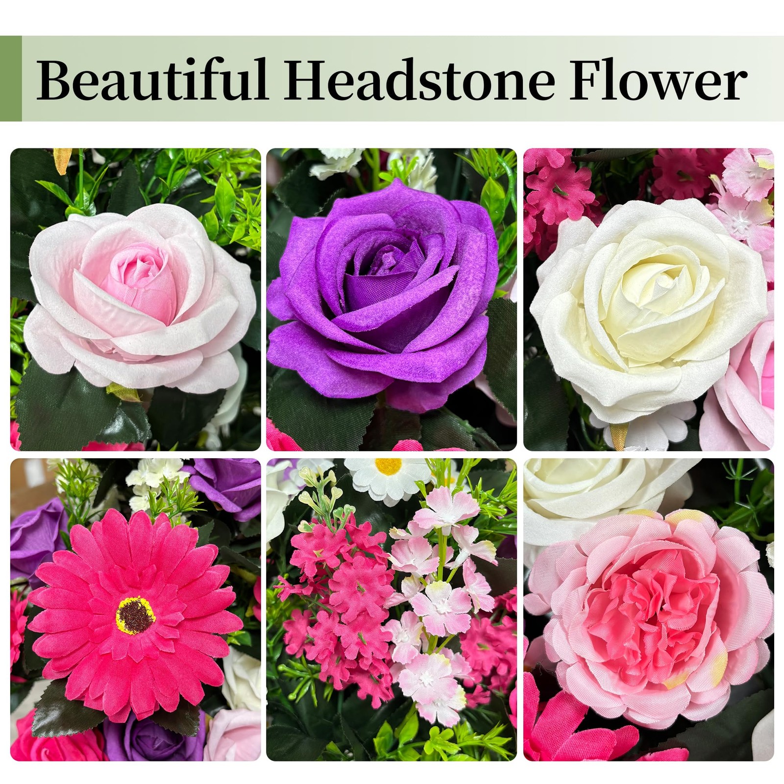 Saddle Cemetery Flowers for Grave: Memorial Flowers for Outdoor Grave Decorat…