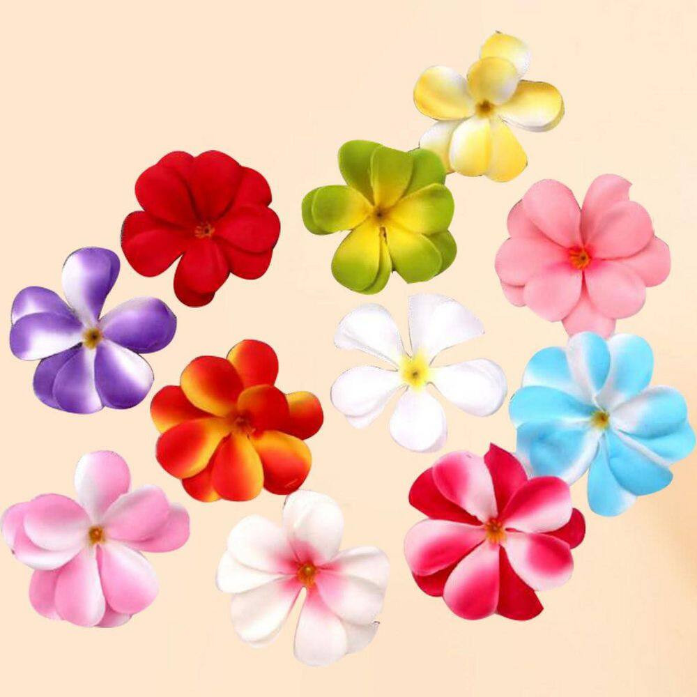 3.23 in Artificial Red Plumeria Rubra Flower Heads Silk Indoor Outdoor Decorativ