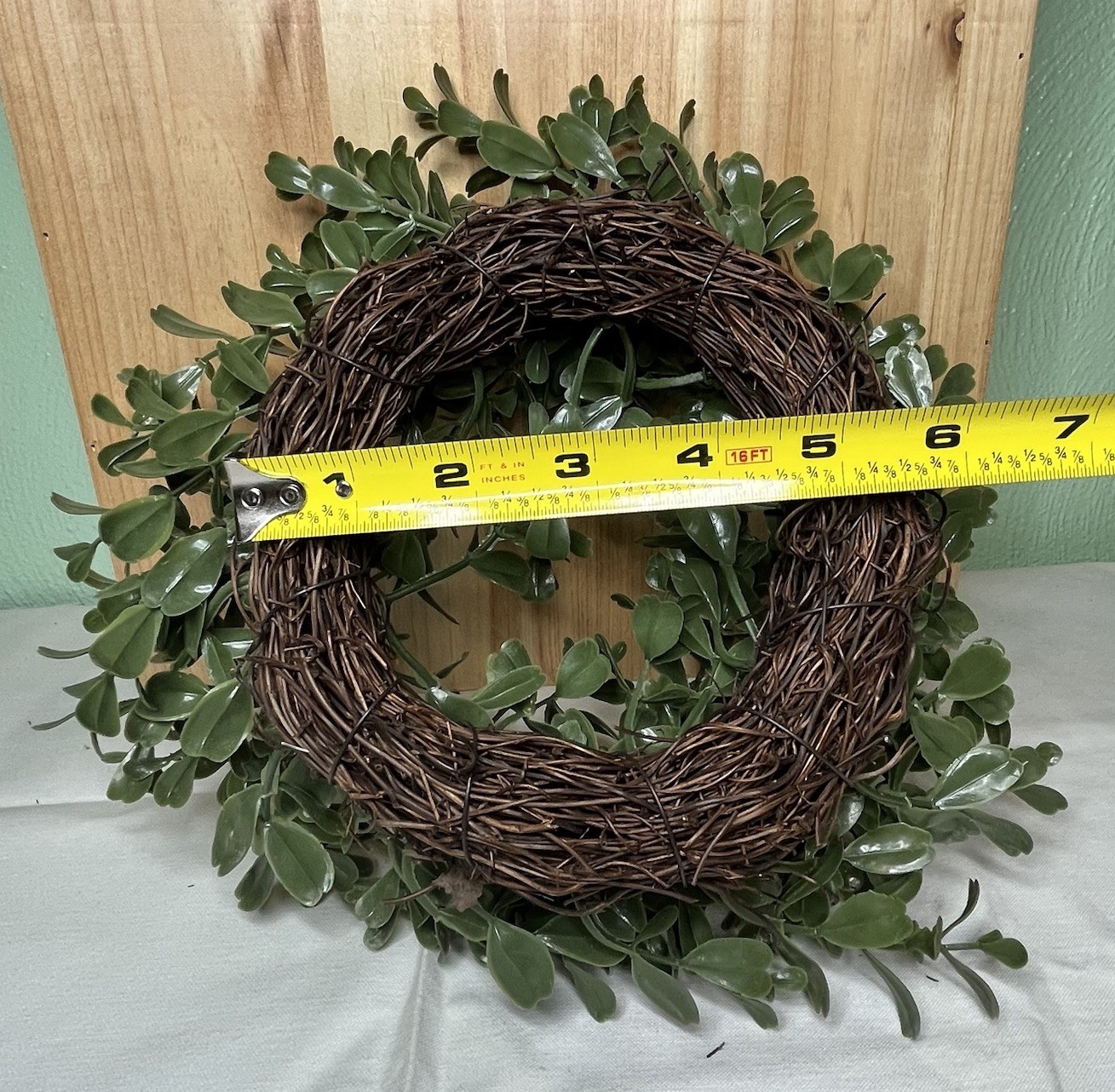 Set of 4 Faux Boxwood Candle Rings 10″ Greenery Mini Wreaths Farmhouse Decor
