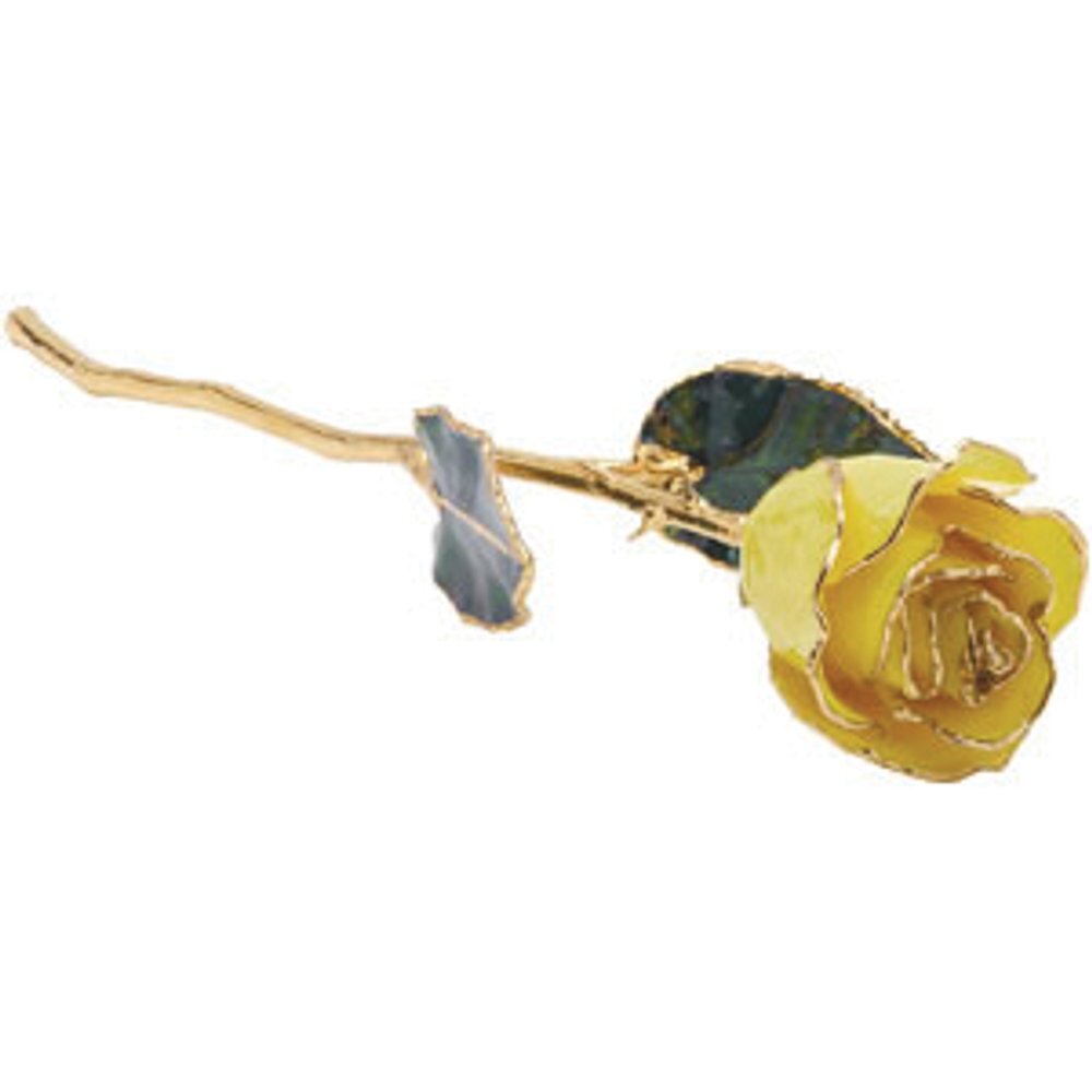 24k Gold Dipped Yellow Lacquer Real Rose Valentine’s Day Holiday Gift
