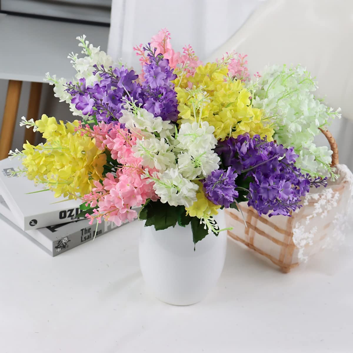 13.78 inch Artificial Hyacinth Flower Bouquet, Silk Hyacinth Flowers Fake Flo…