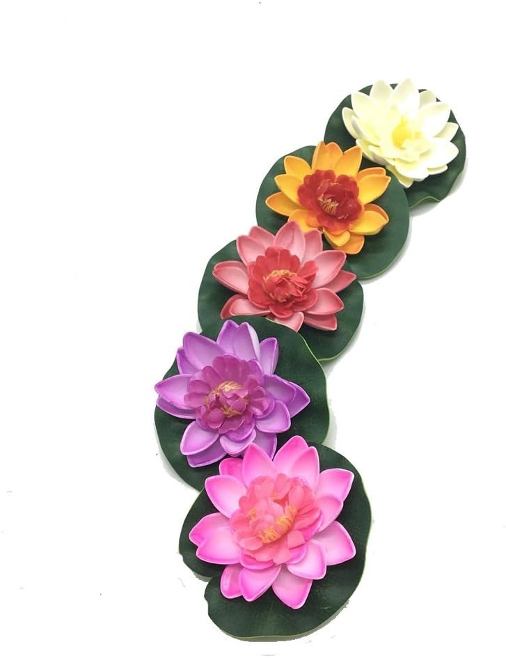 Floating Water Lily Decoration – 5 Artificial Lotus Flowers for Elegant Spaces