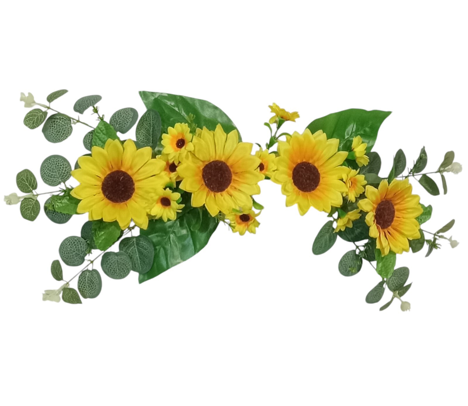 Sunflower 20″ (Display-Ready) Wall Door Window Arch Swag Silk Flower Decor B2265