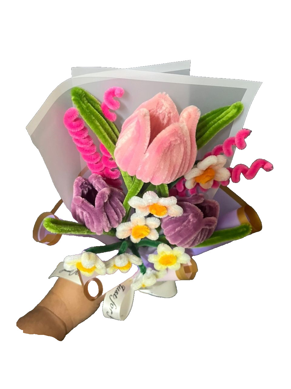 Pipe Cleaner Flowers tulip Bouquet Handmade ready stock