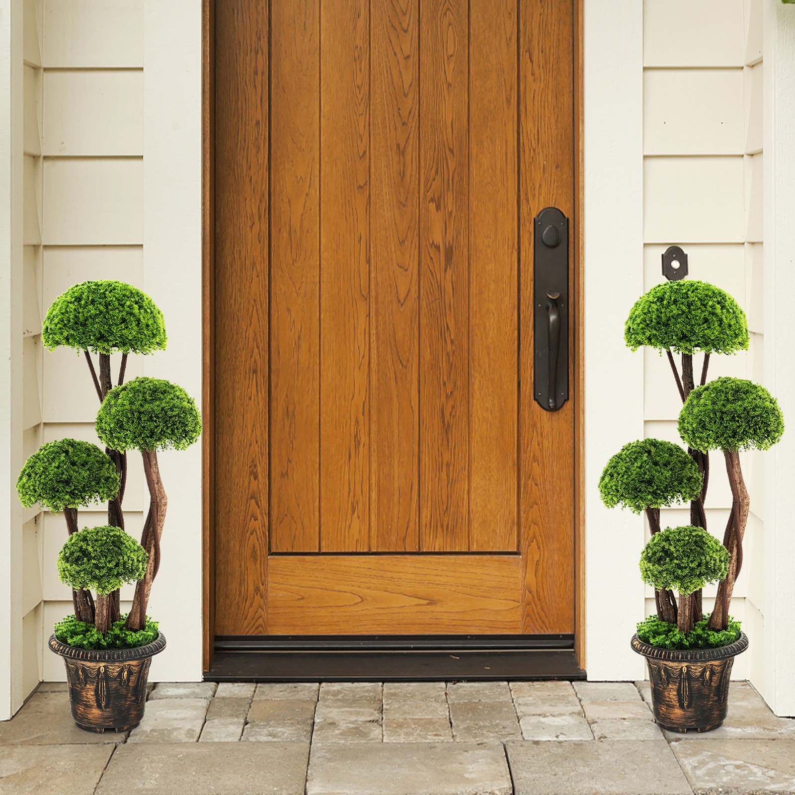 3FT Artificial Tree Fake Cedar Tree Faux Cypress Topiary Tree for Indoor Outdoor