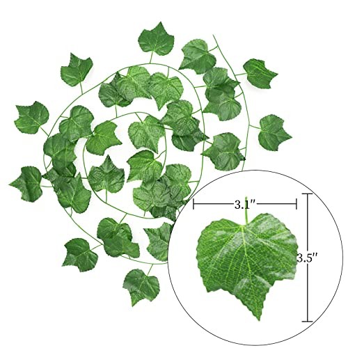 12 Strands 90 ft Artificial Fake Grape Vines with 3 Strings Grapes, Hanging