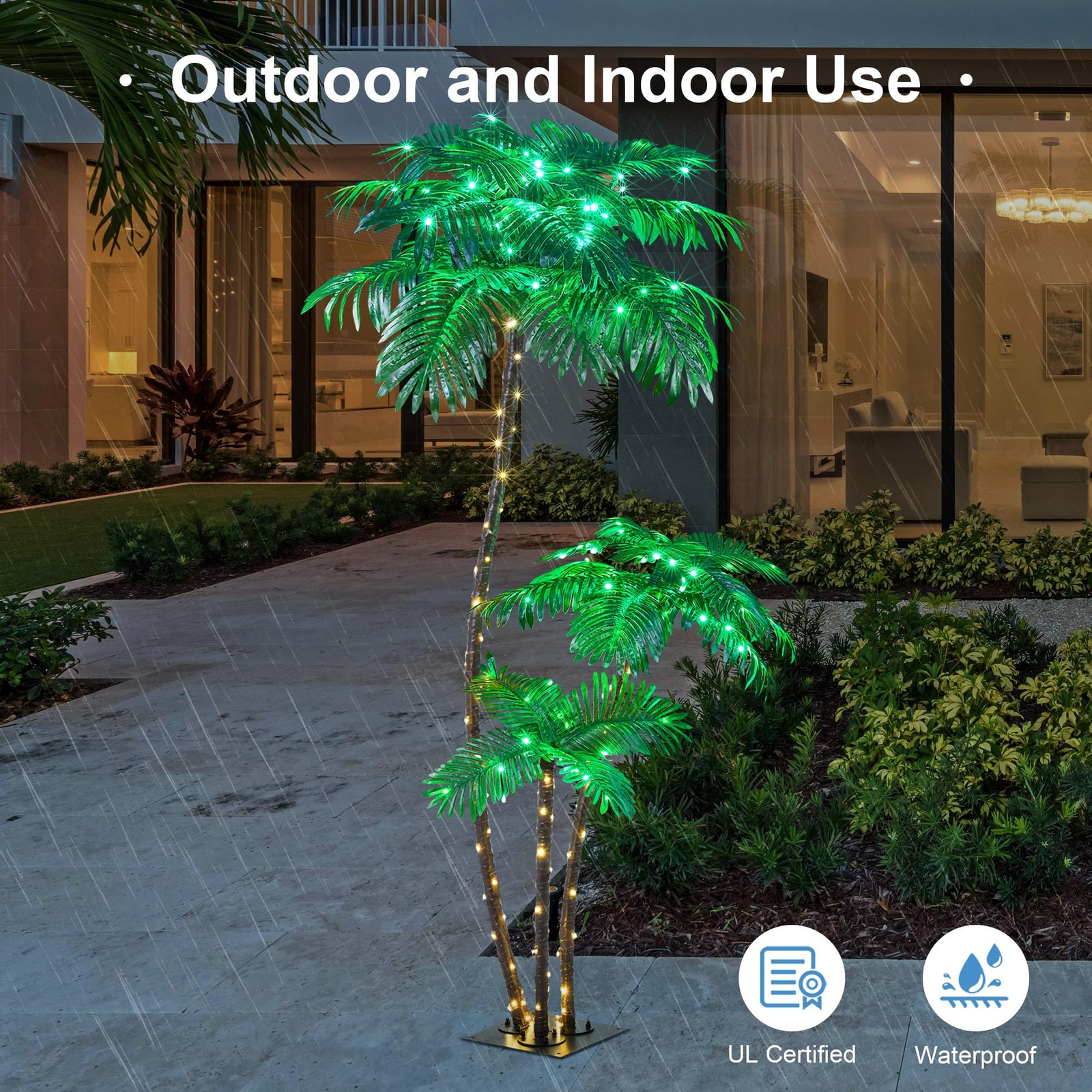 Lighted Palm Tree 6FT 3FT 2FT Artificial Palm Decor for Outdoor 203 LED Light…