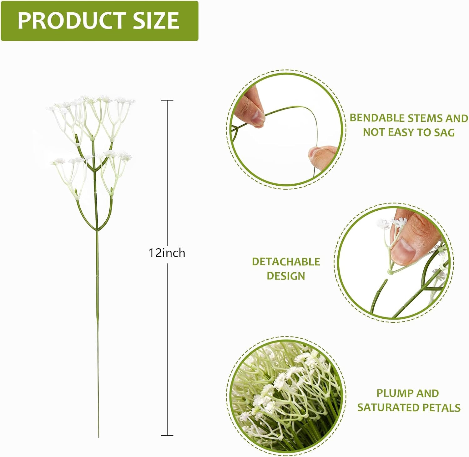 100 Pcs Babys Breath Artificial Flowers,White Baby Breath Flowers Artificial Bul