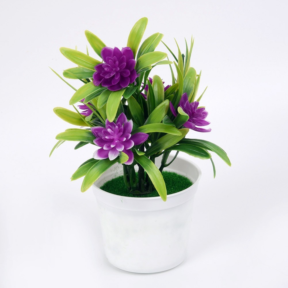Artificial Lotus Flower Potted Plant Bonsai Wedding Party Outdoor Home Decor
