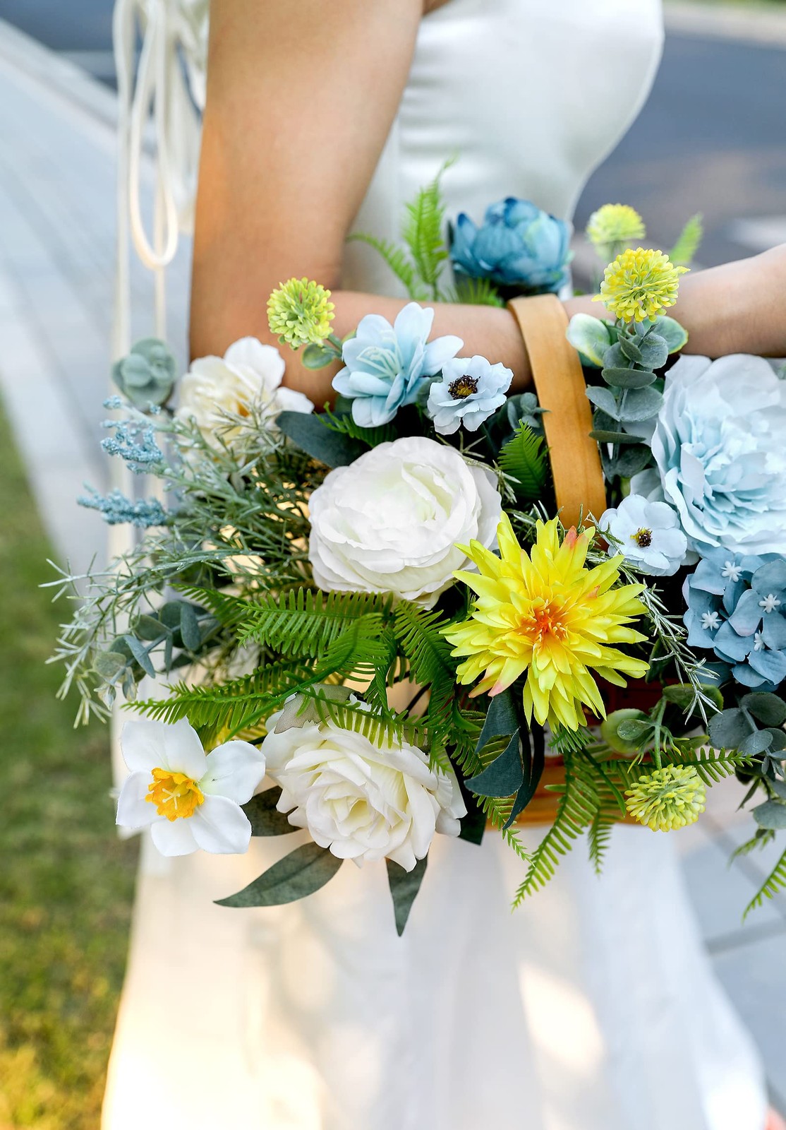Artificial Flowers Combo Peony Silk Roses Mix DIY Wedding Bouquet 35 PCS