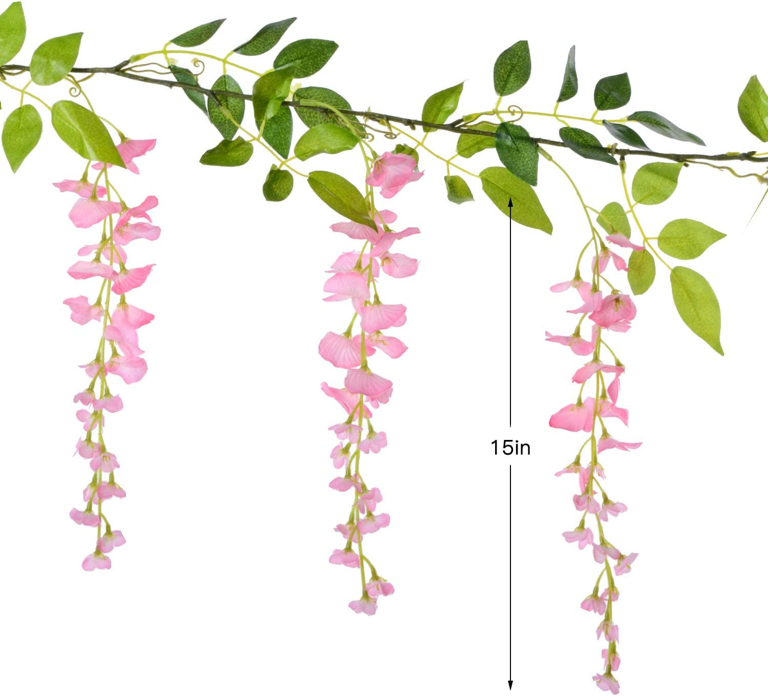 Wisteria Artificial Flowers Garland, 4 Pcs Total 28.8Ft Artificial Wisteria Vine