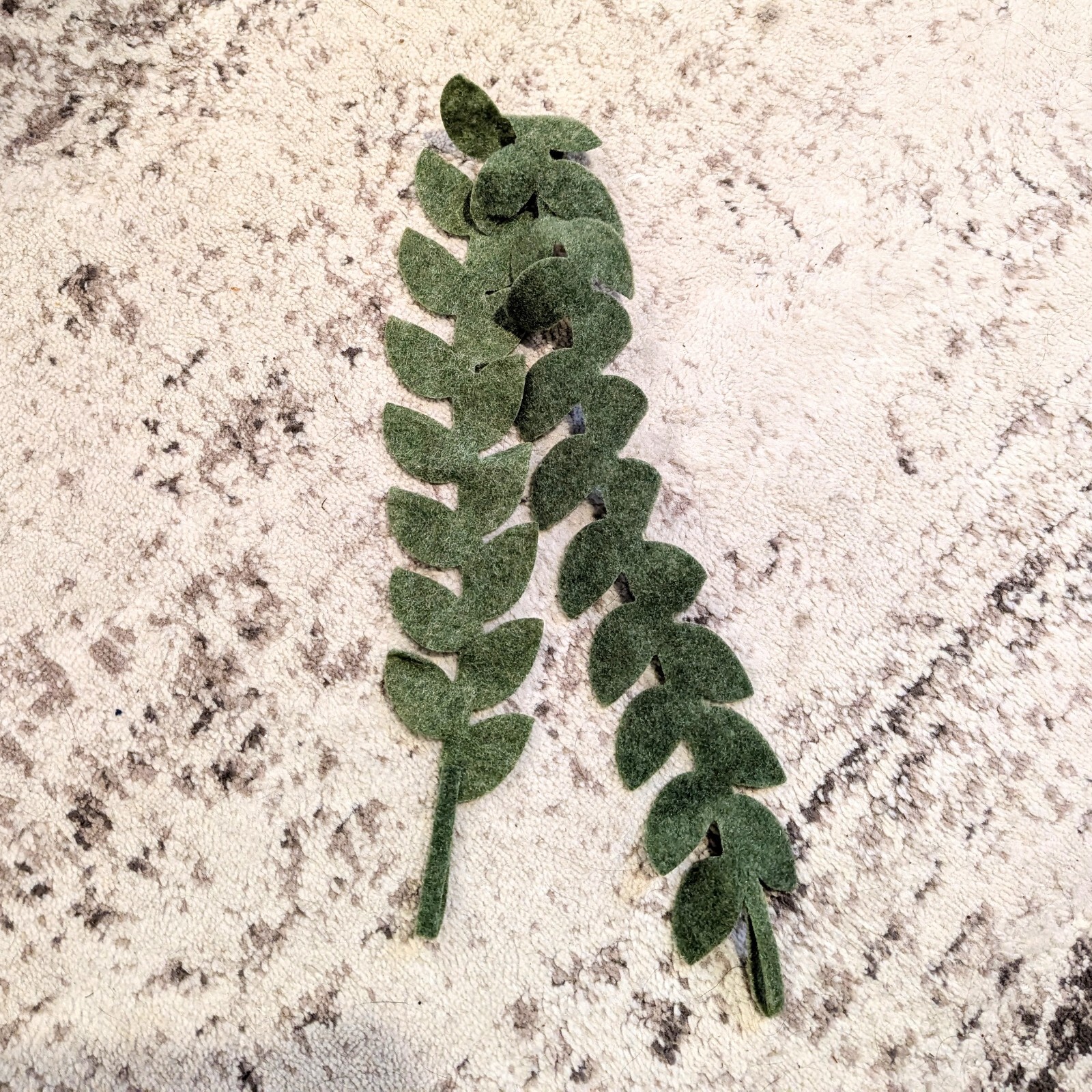 Spritz 2Pack Green Floral Leaves Soft Felt Table Garland Décor 3ft Long 4in Wide