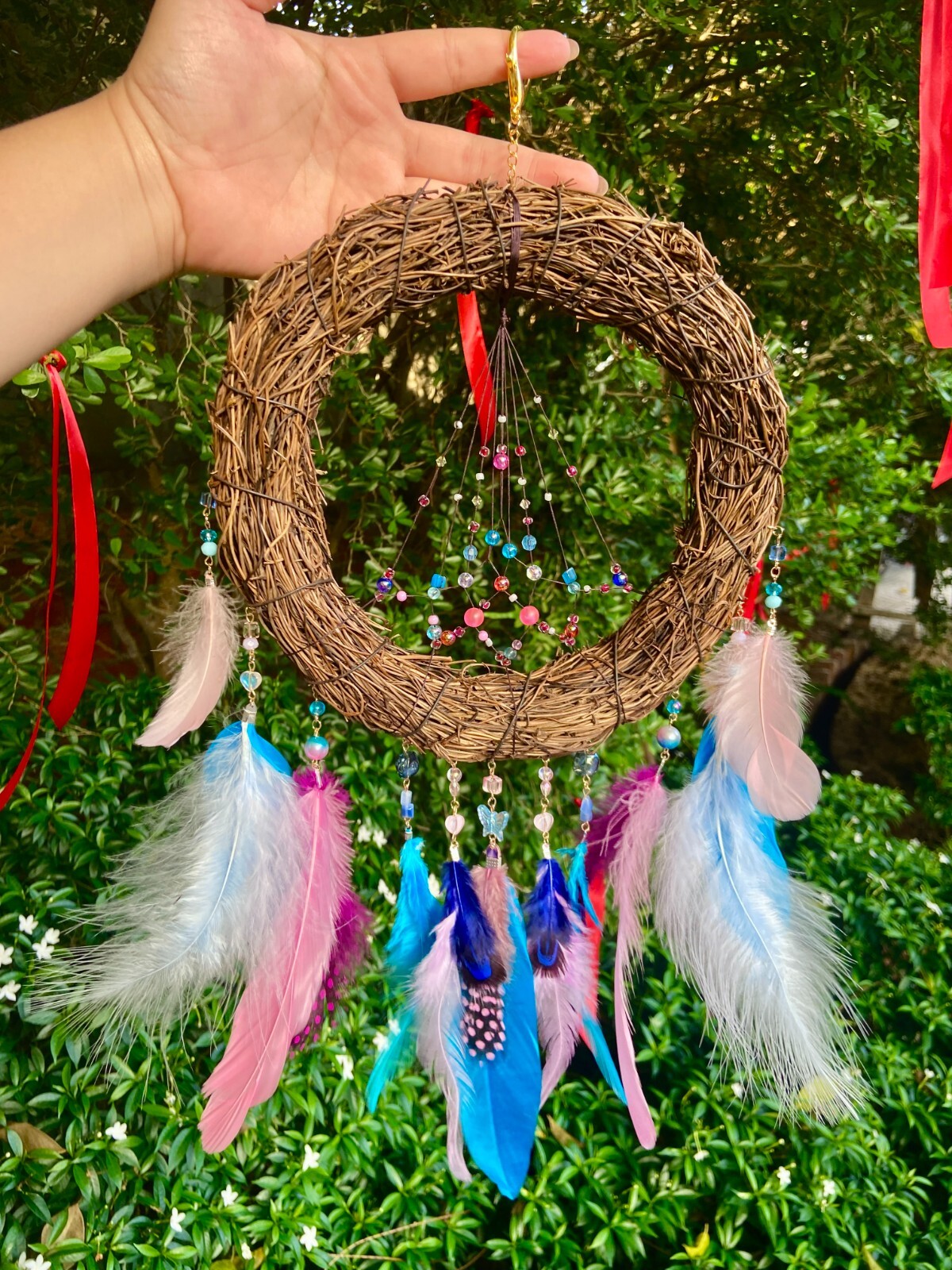 Large bird’s nest dream catcher, Unique dream catcher, Mystical Bird Nest Dream