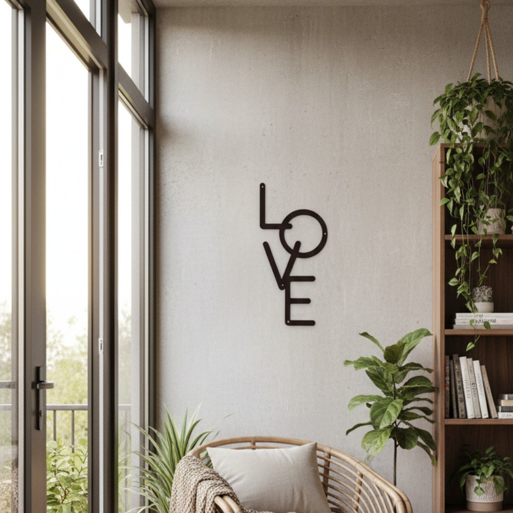 “LOVE” Vintage Metal Sign Wall Art – Nursery Bedroom Living Room Home Decor