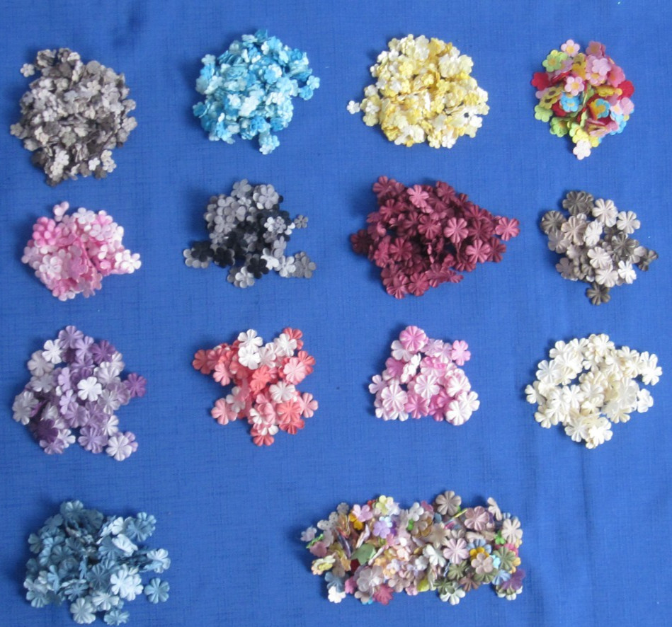 #1 Lot-14 Bags Used Mulberry Paper Flower Petals .5″-1″ Multiple Colors Sizes